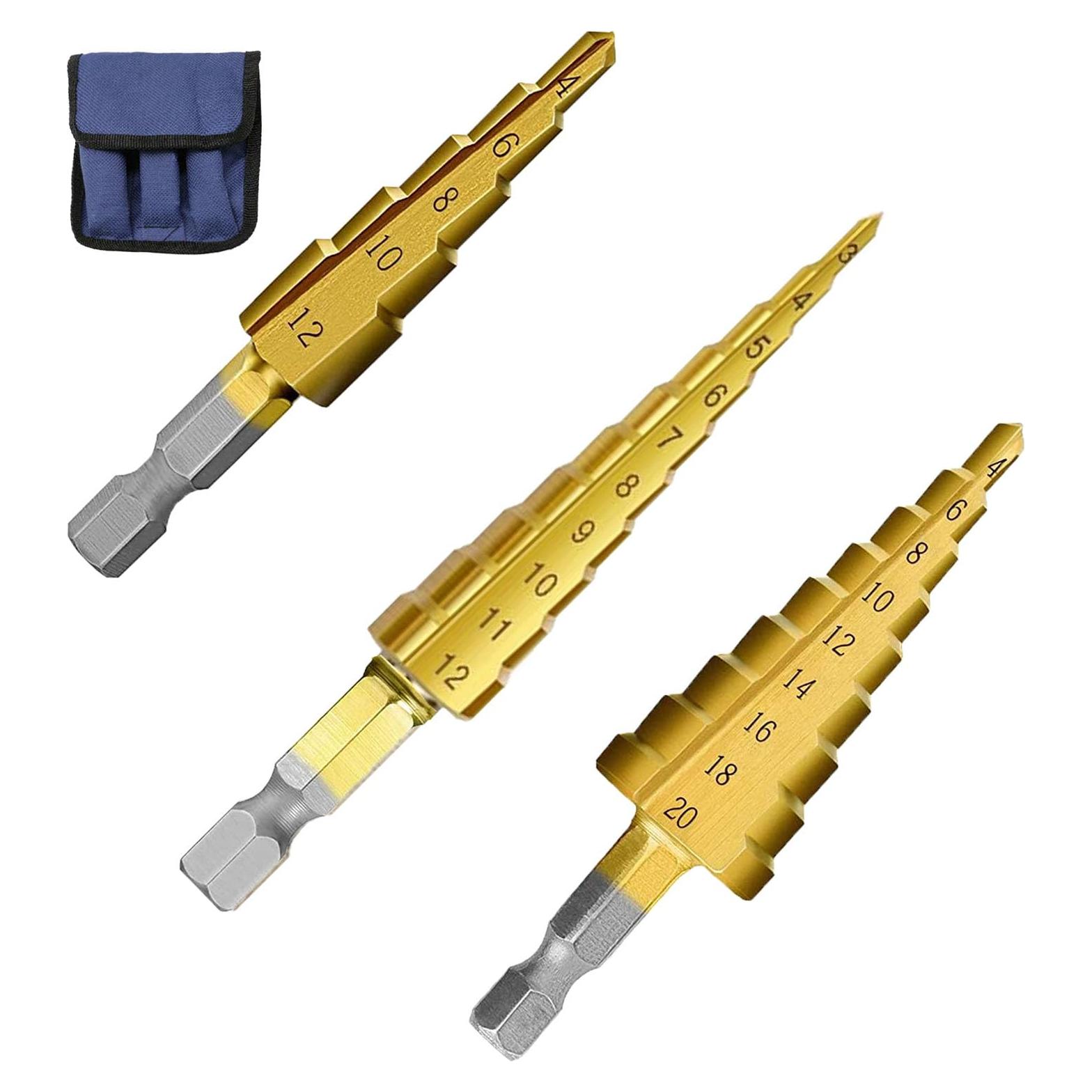 Juego de brocas escalonadas Tworider 3 piezas 4-20mm