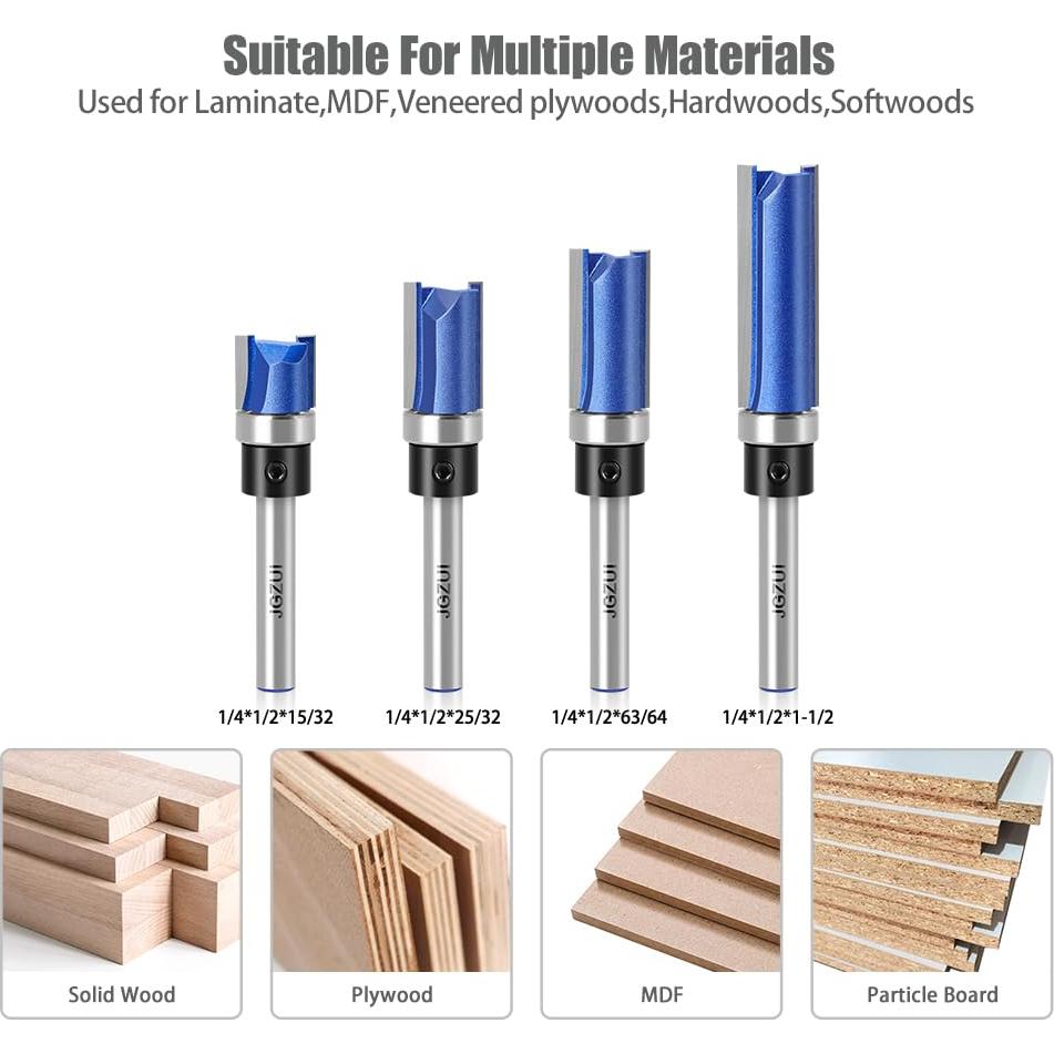 Juego de Brocas de Fresado JGZUI 4 Piezas Eje 6,35 mm