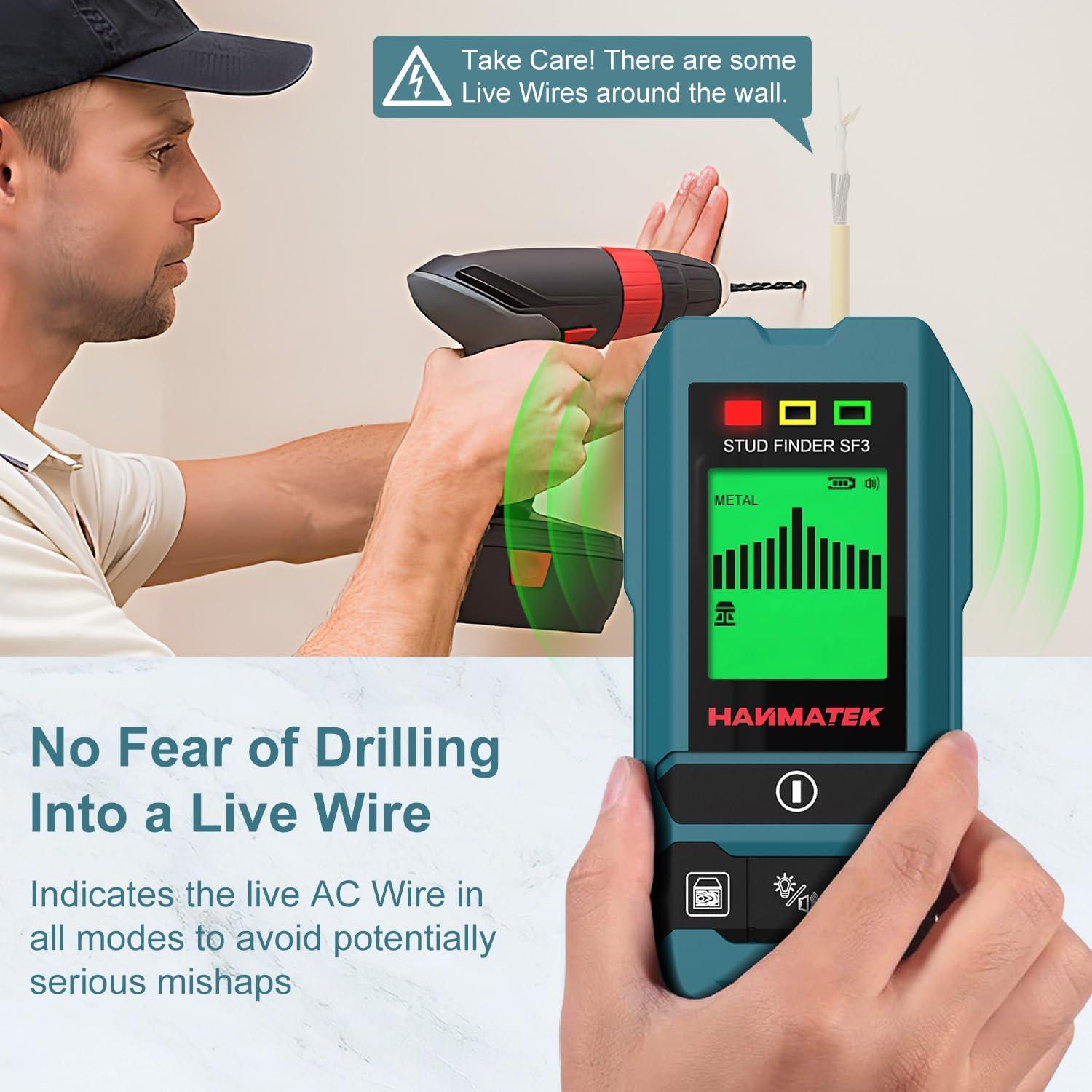 Buscador de Estudio HANMATEK SF3 6-en-1 Detección Madera Metal