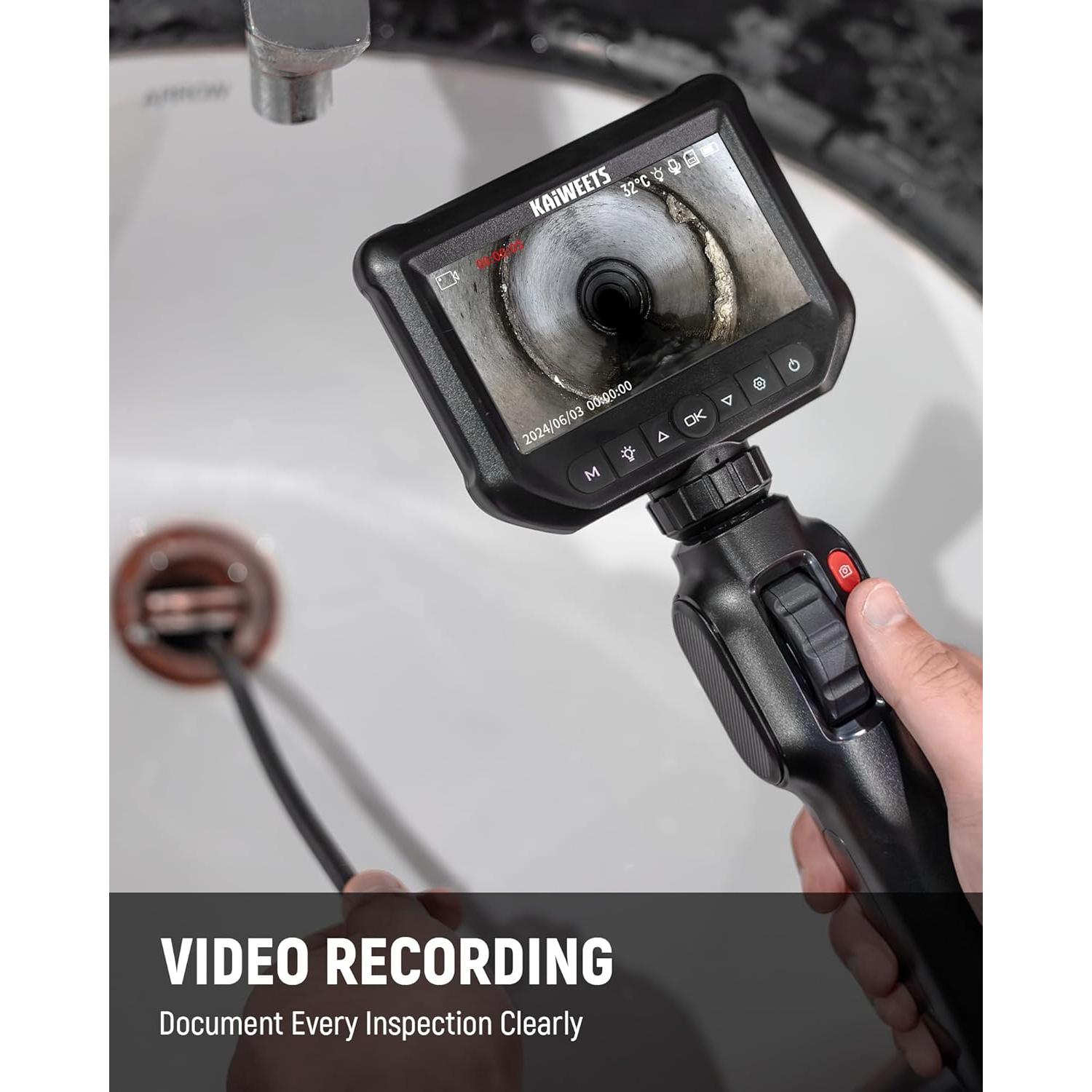 Borescopio Articulado KAIWEETS 1.52m con Luz LED