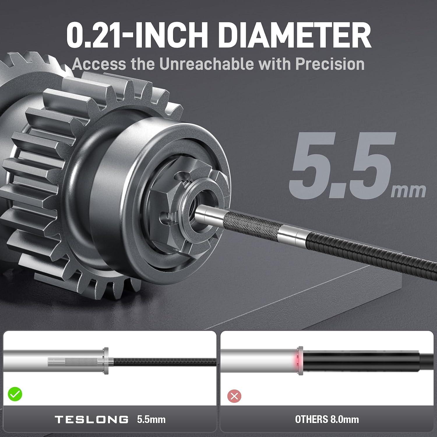 Borescopio Articulado Teslong TD300P 5.5mm con Luz LED