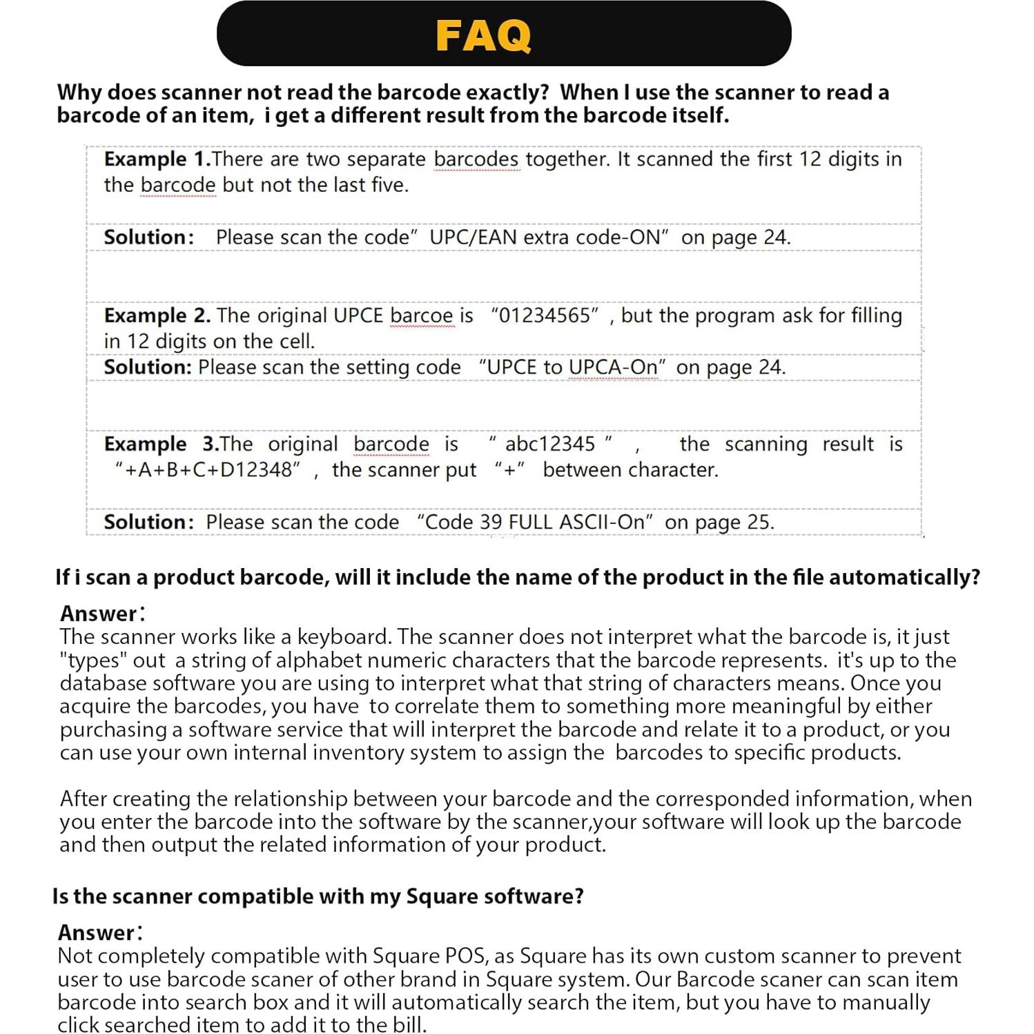 Escáner de Código de Barras Inalámbrico NADAMOO Bur3003 100m