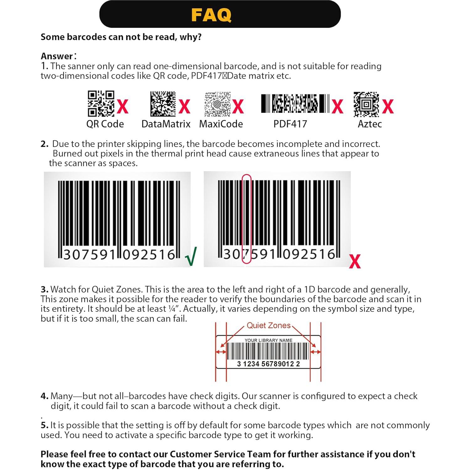 Escáner de Código de Barras Inalámbrico NADAMOO Bur3003 100m