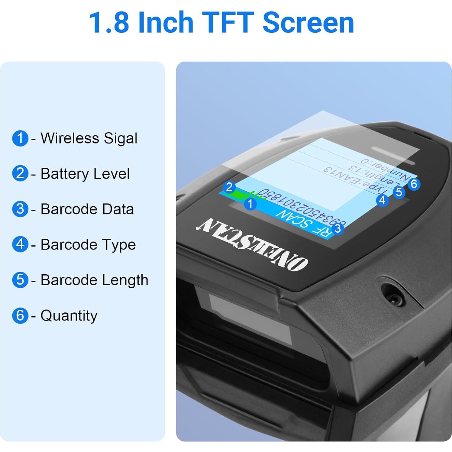 Escáner de Códigos de Barras Onewscan 1D Inalámbrico USB