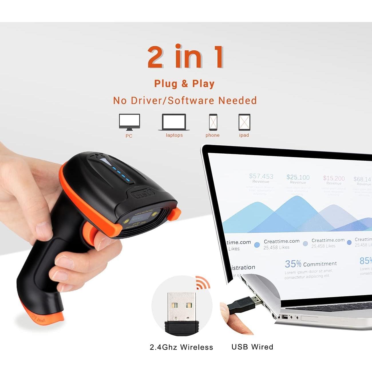 Escáner de Código de Barras Tera 5100 Inalámbrico 2 en 1