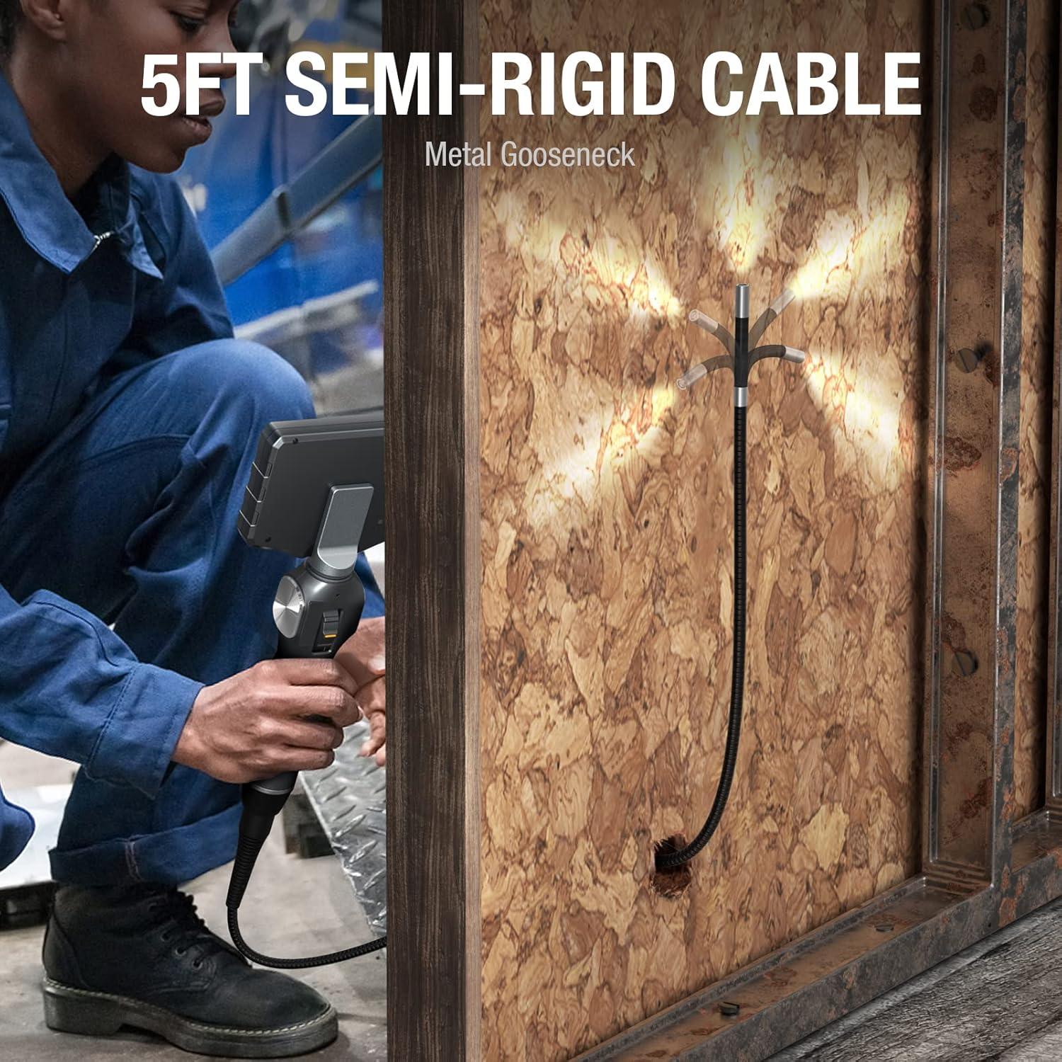 Borescopio Articulado Teslong TD500 con Luz y Pantalla 12,7 cm