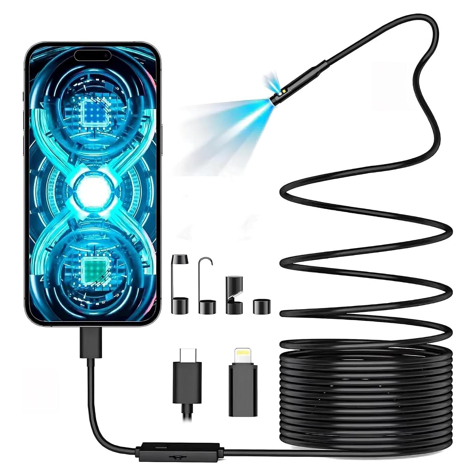 Cámara Endoscópica HD Yushunhui 1920P 5m IP67 con LEDs