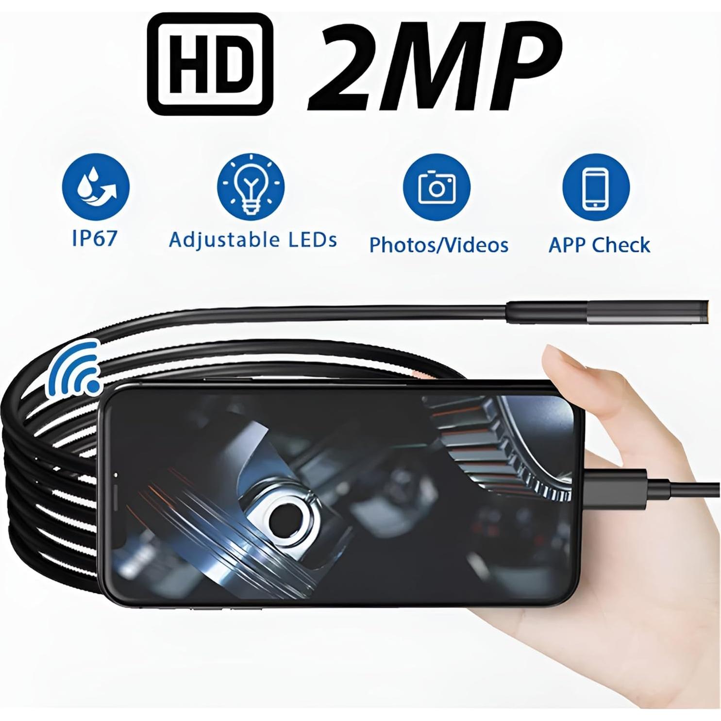 Cámara Endoscópica HD Yushunhui 1920P 5m IP67 con LEDs