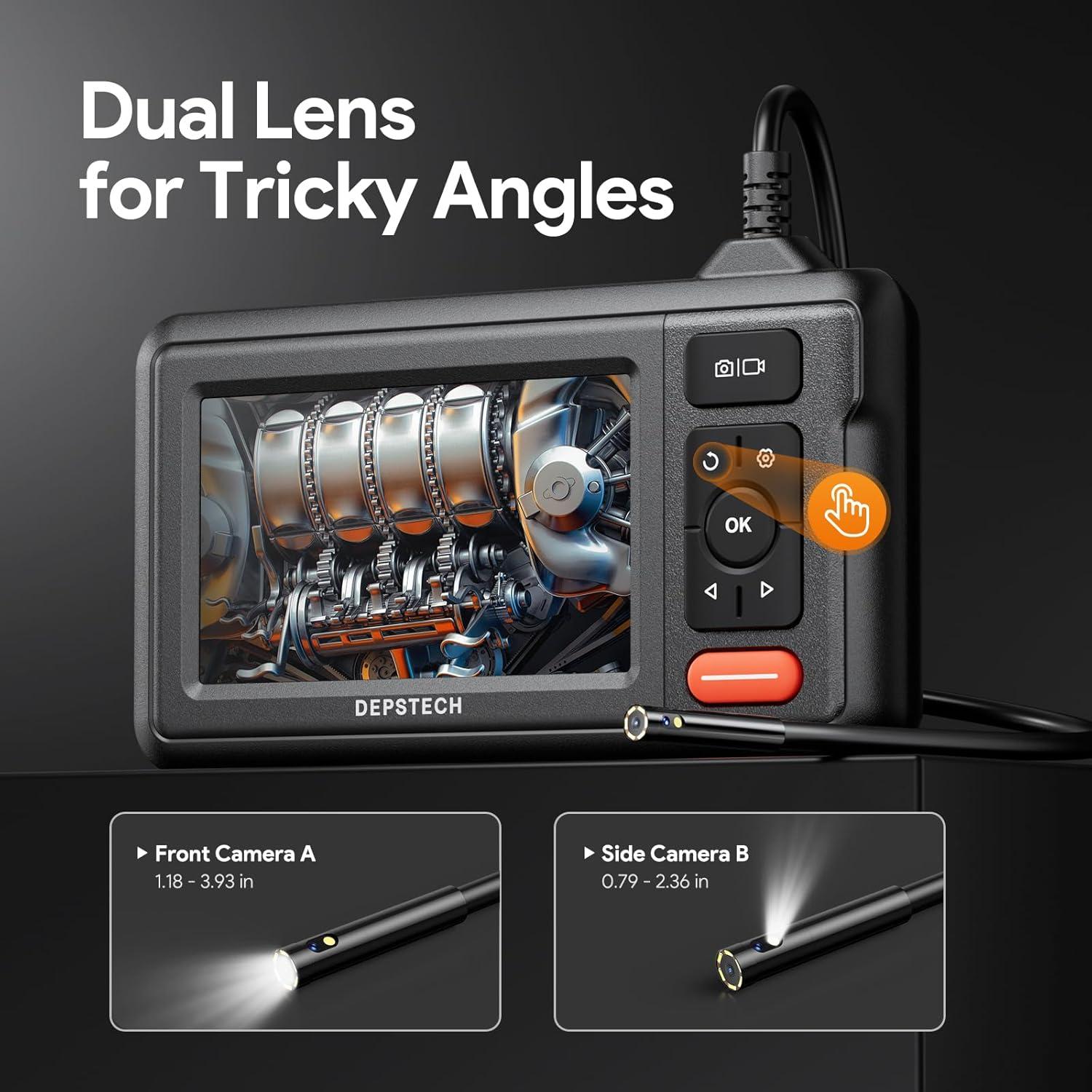 Endoscopio DEPSTECH DS320 con Doble Lente y Pantalla 4.3"