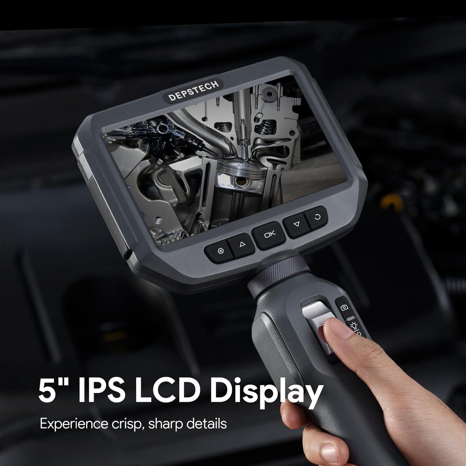 Borescopio Articulado DEPSTECH DS630DL con Luz y Pantalla 5"