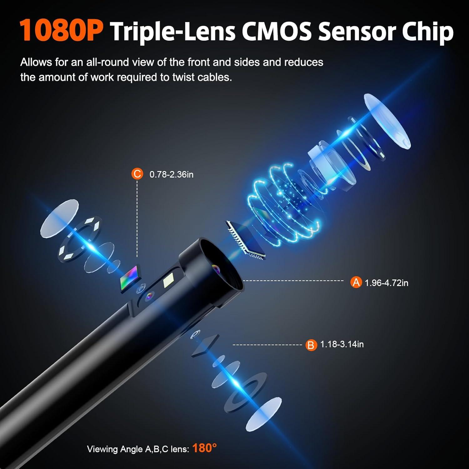 Cámara de Inspección TURN RAISE 15m HD 1080P con Luz