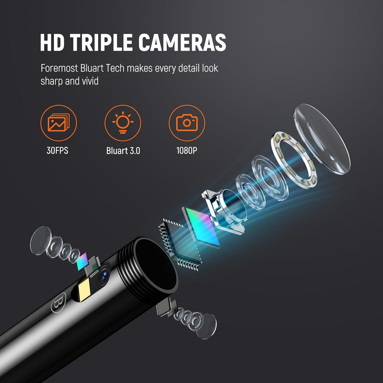 Cámara Borescope DEPSTECH 5" 1080P HD con Luz LED