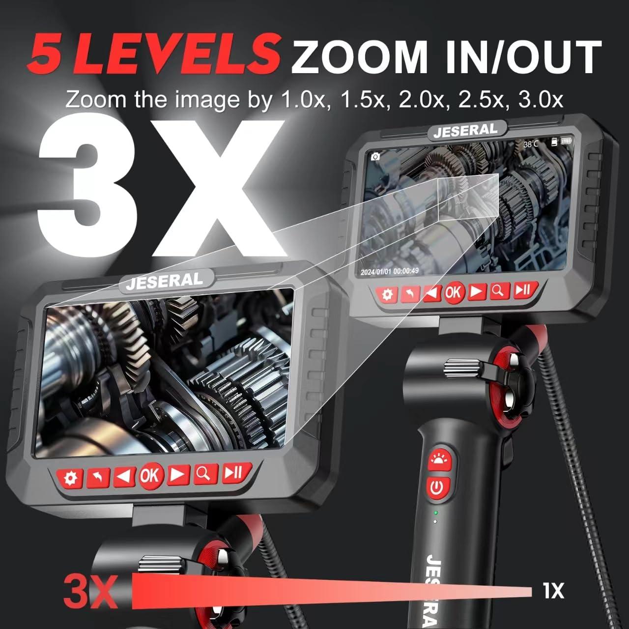 Borescopio Articulado JESERAL 6.2mm Pantalla 5" HD 1080P