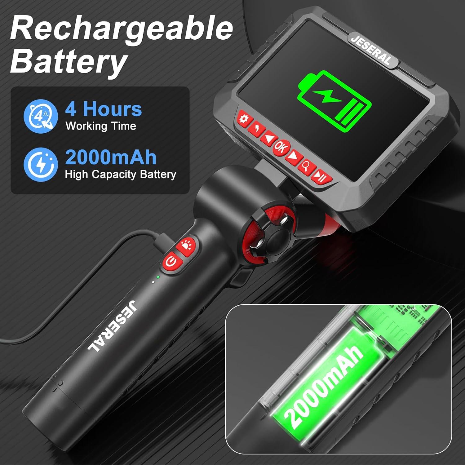 Borescopio Articulado JESERAL 6.2mm Pantalla 5" HD 1080P