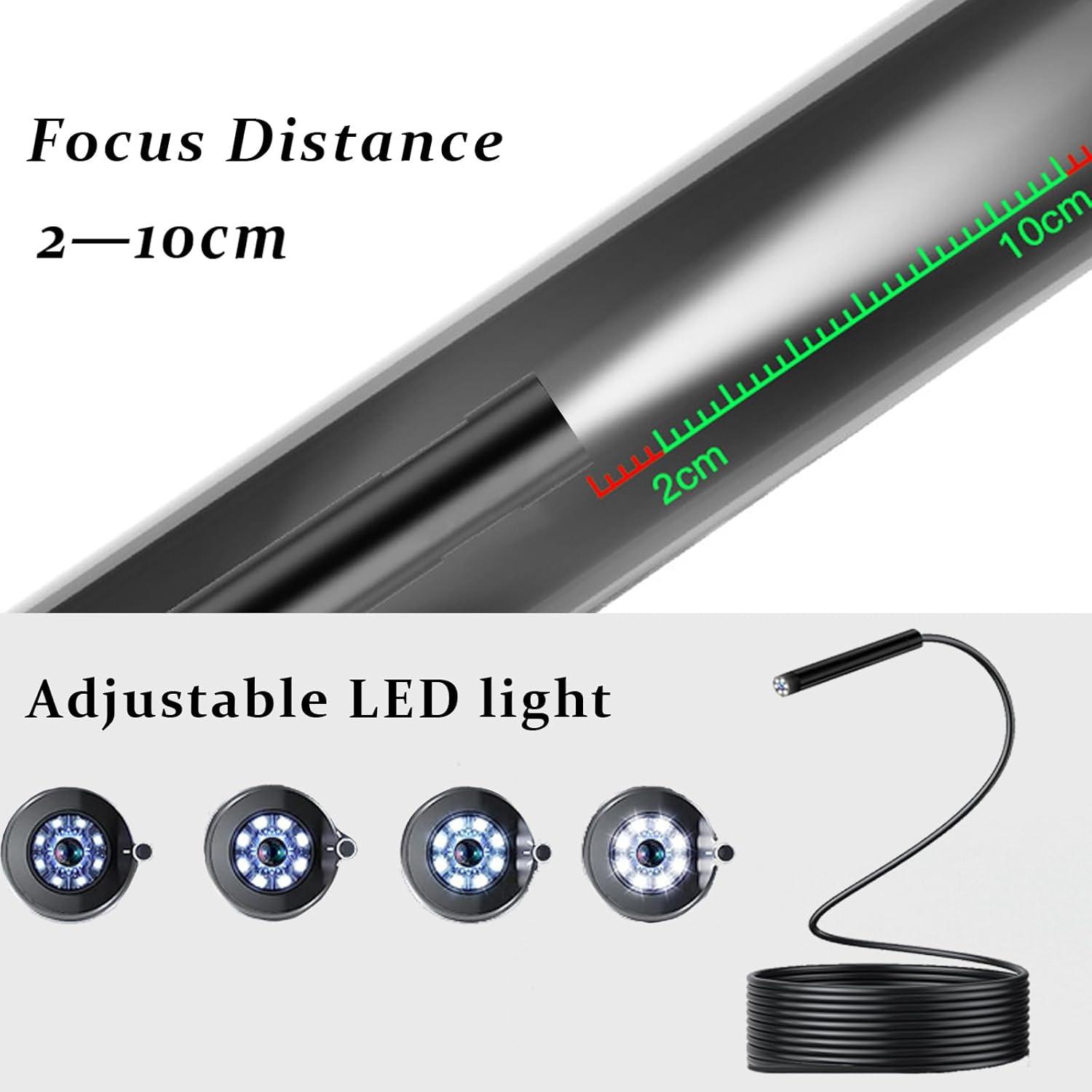 Cámara Endoscópica JSE 5m HD con Luz LED Ajustable