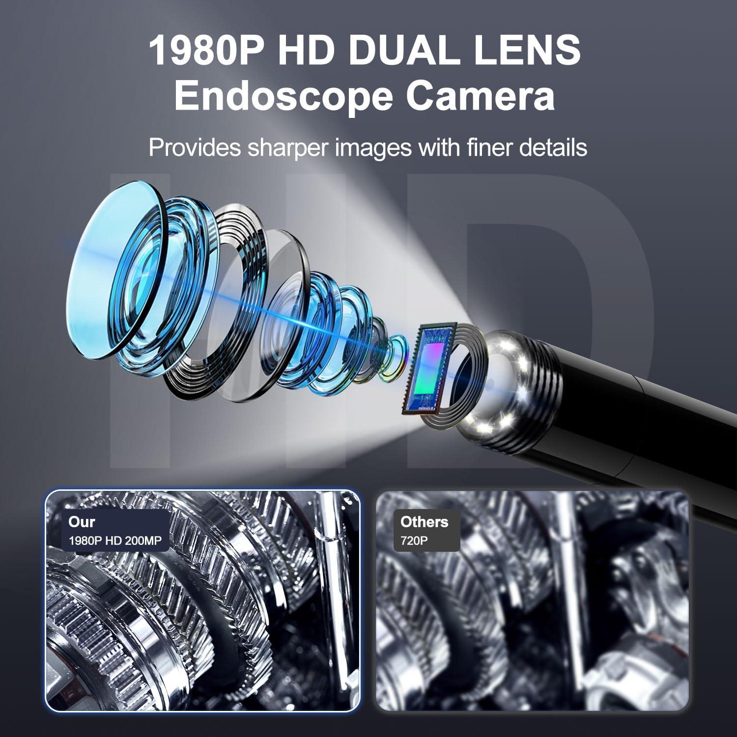 Cámara Endoscópica Pipirich HD 1920P 5m IP67 Luz LED Ajustable