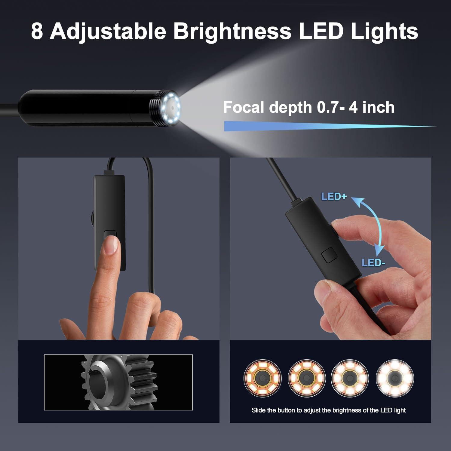 Cámara Endoscópica Pipirich HD 1920P 5m IP67 Luz LED Ajustable