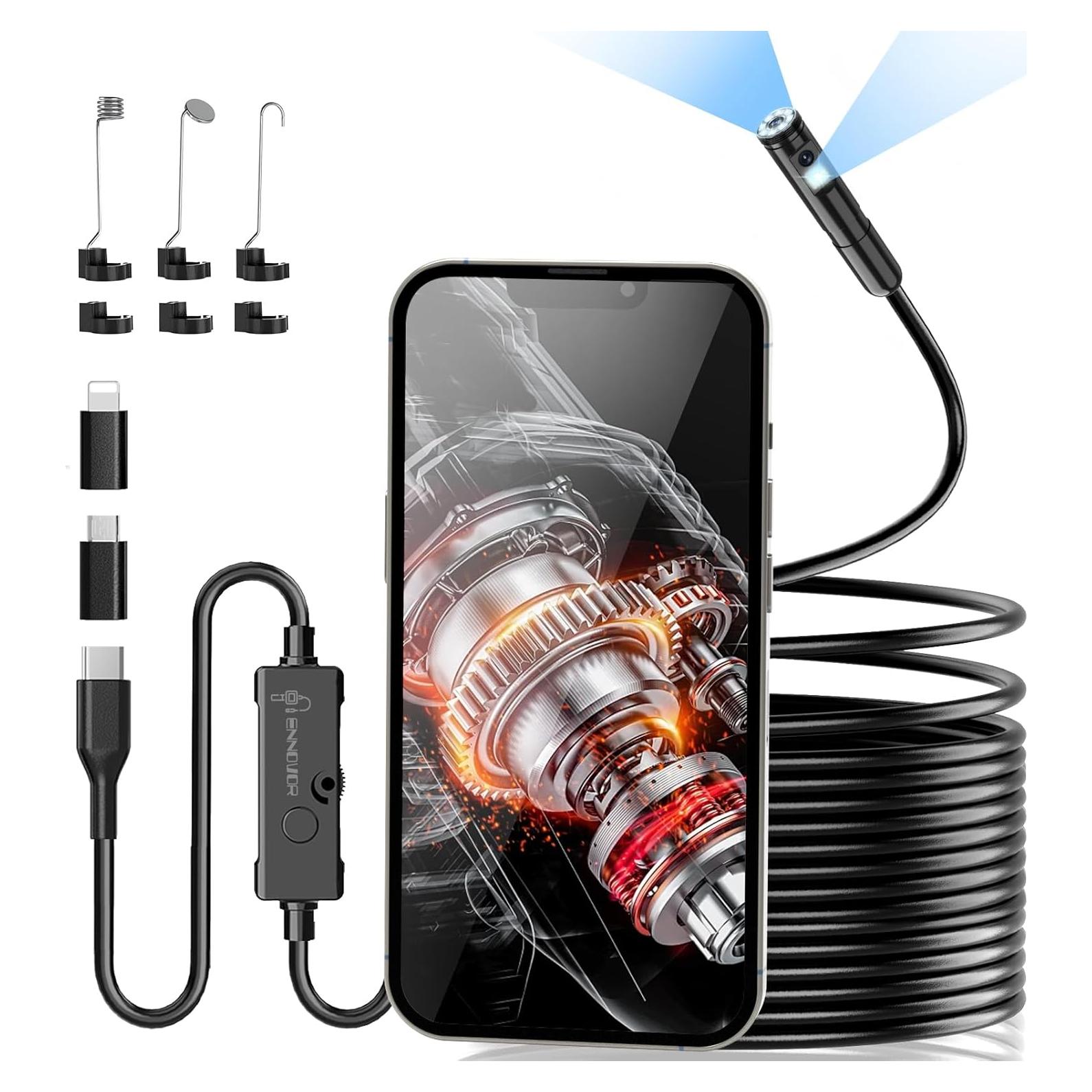 Cámara Endoscópica Ennovor Doble Lente 1920P 5m IP67