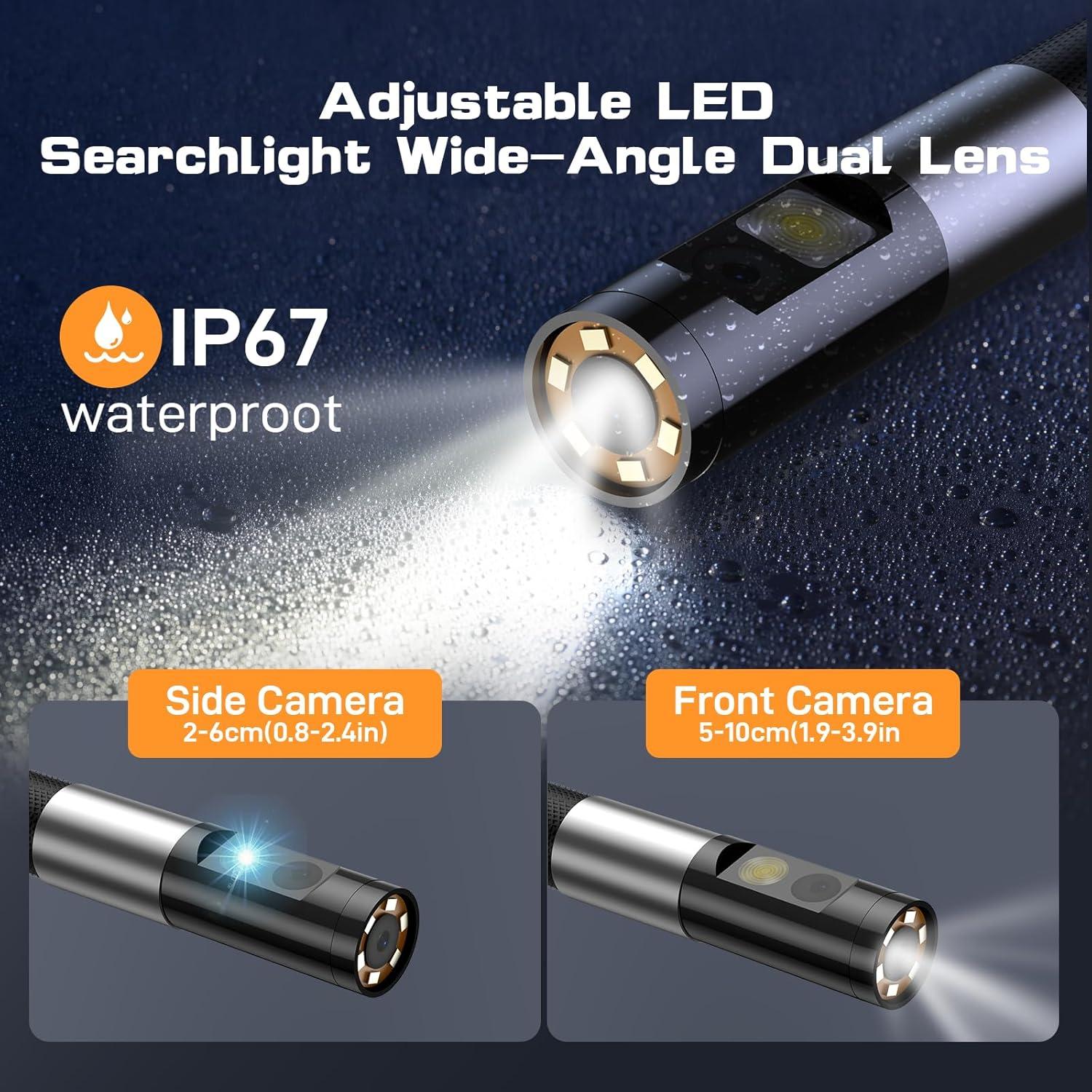 Borescopio Articulado Acekool 1280P 1.68m con Luz LED