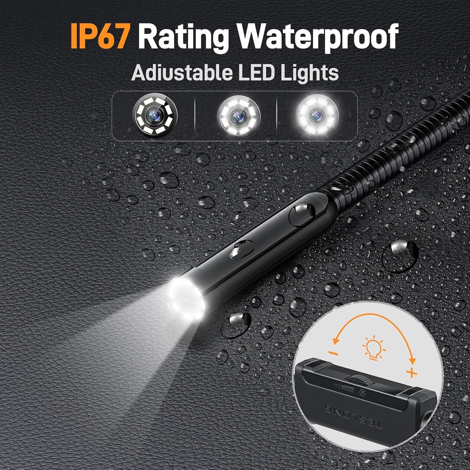 Teslong Telescopic Camera with Light, USB-C Borescope with 5FT Telescopic Pole, for HVAC Systems, Wall, Chimney, Automotive and Pipe Inspections, Compatible with iPhone 15/16 and Android