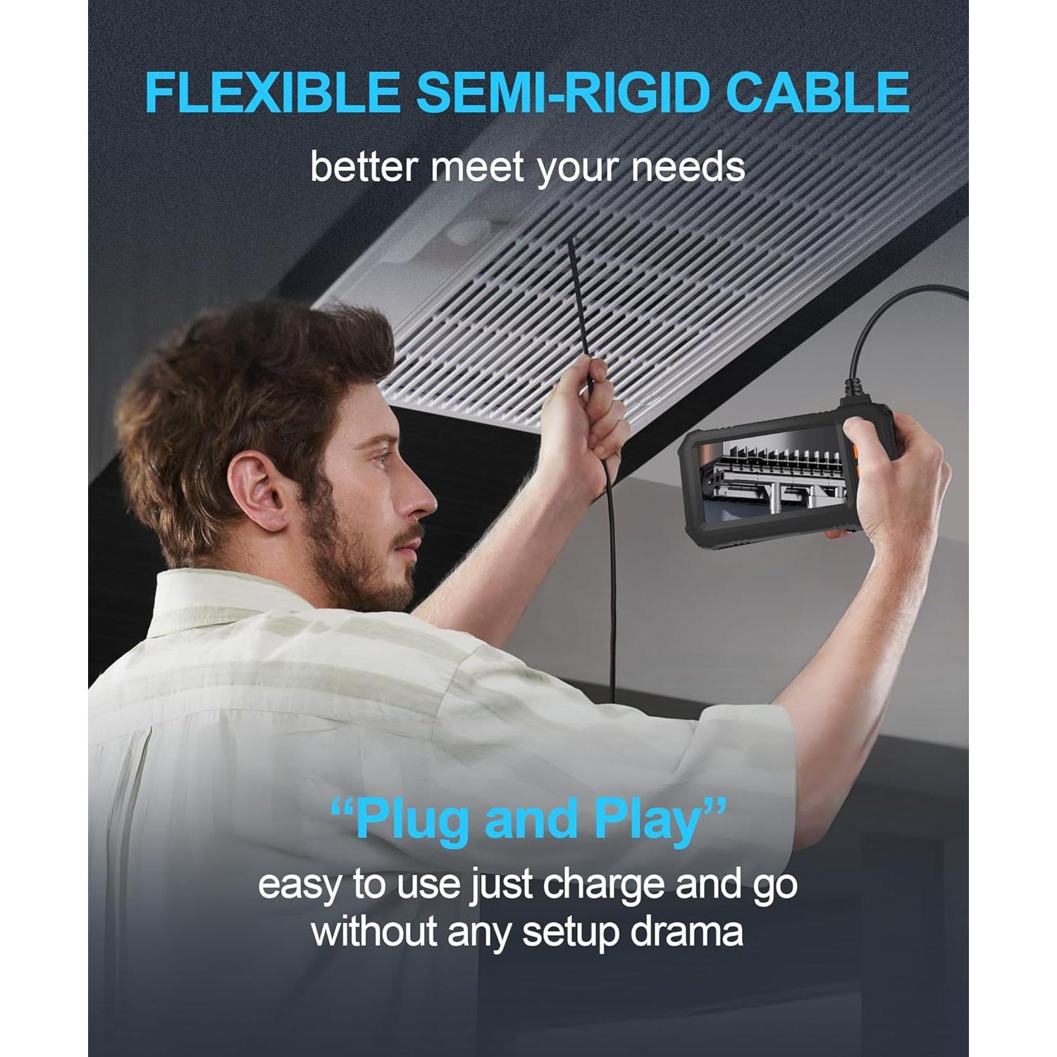 Cámara Endoscopio Kecowl 1080P HD 5m IP67 Luz LED