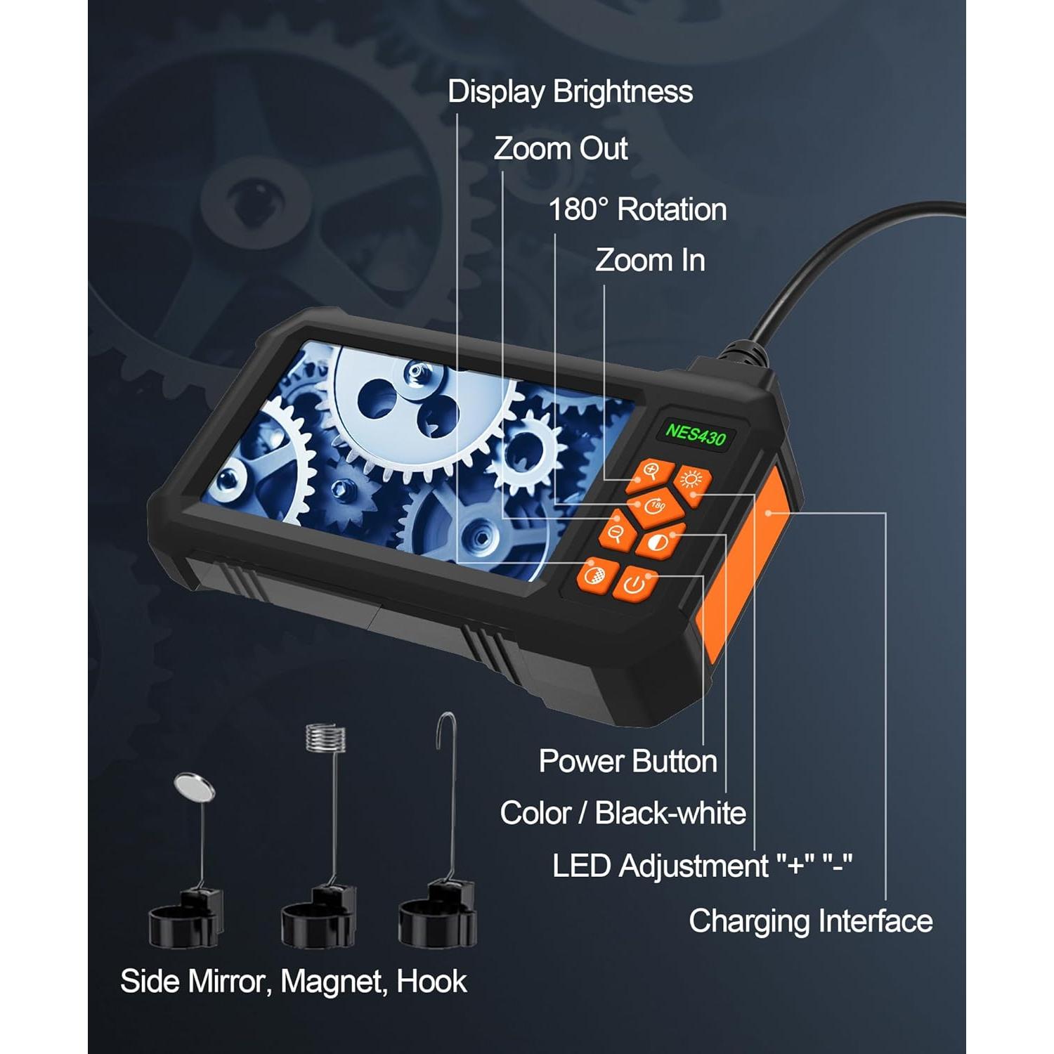 Cámara Endoscopio Kecowl 1080P HD 5m IP67 Luz LED