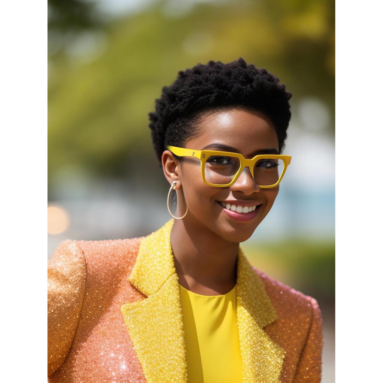 Gafas VISOONE Cougar TR90 Bloqueo Luz Azul Unisex Amarillo