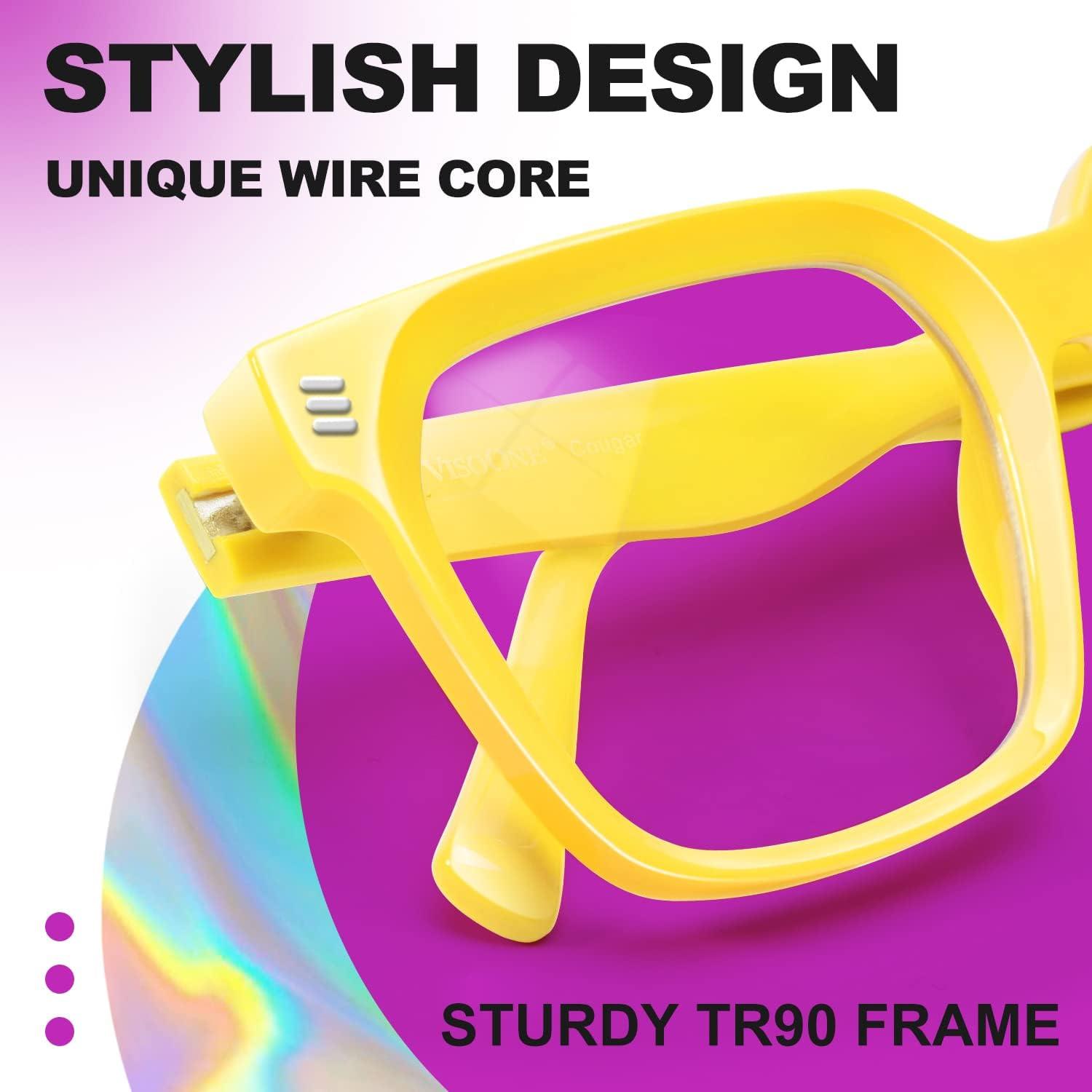 Gafas VISOONE Cougar TR90 Bloqueo Luz Azul Unisex Amarillo