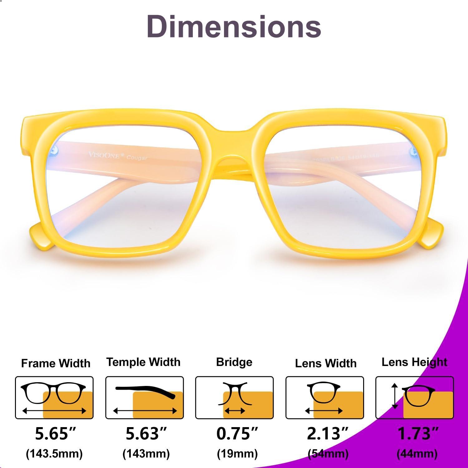 Gafas VISOONE Cougar TR90 Bloqueo Luz Azul Unisex Amarillo