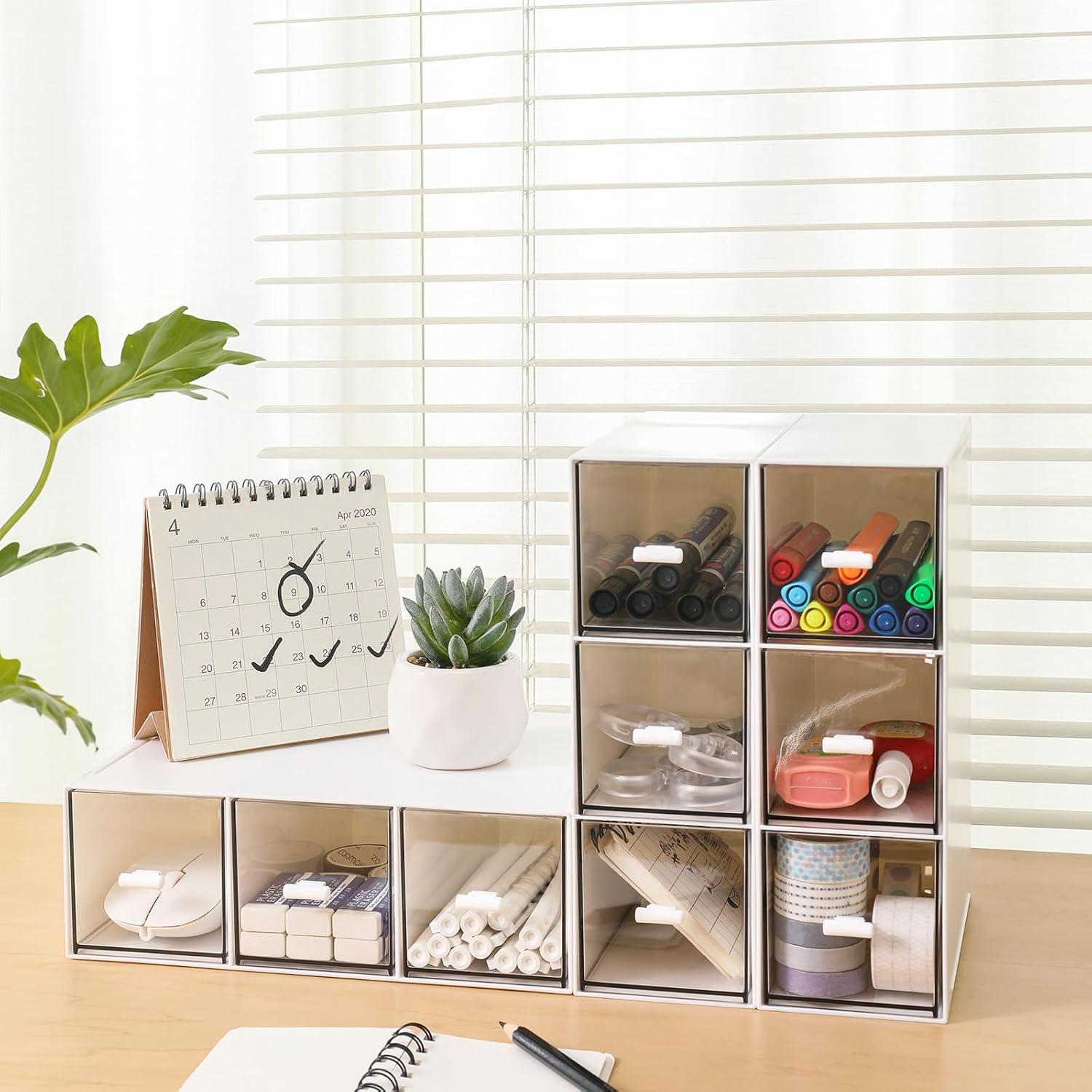 Organizador de Plástico MILULUGO 3 Cajones Cosméticos Blanco