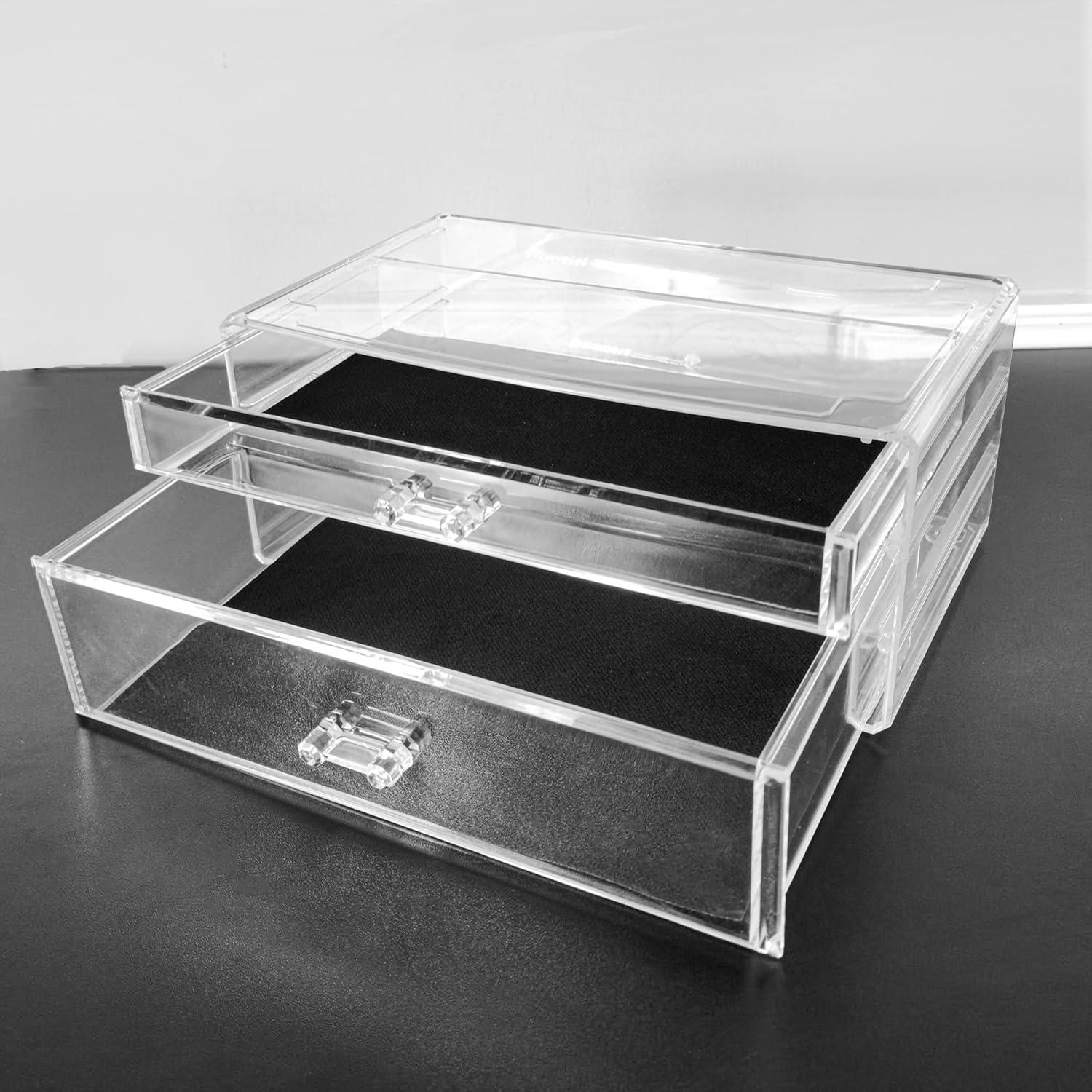 Organizador de Maquillaje FixtureDisplays 2 Cajones Transparente