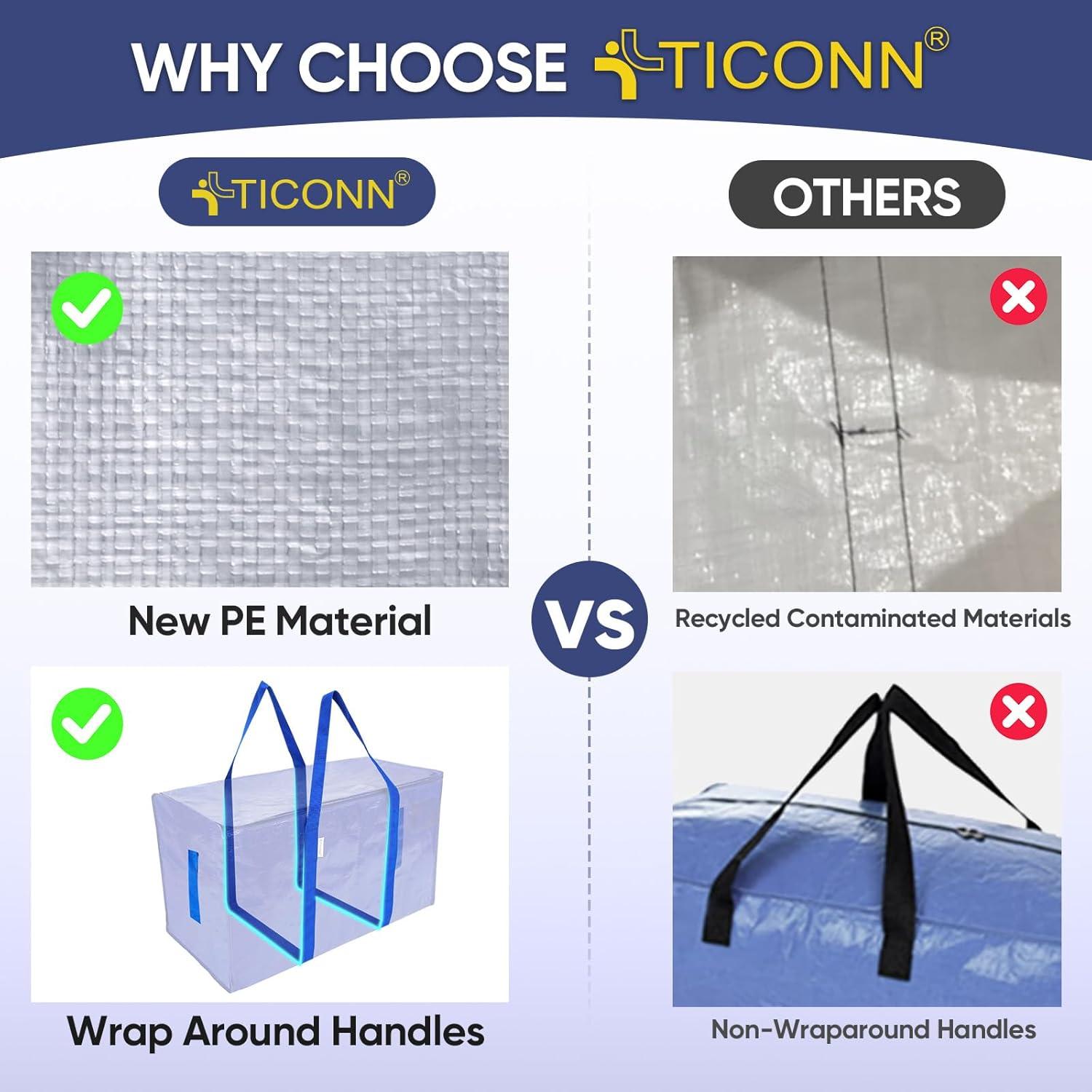 Bolsas de Mudanza TICONN 6 Paquete Extra Grandes 24 Galones