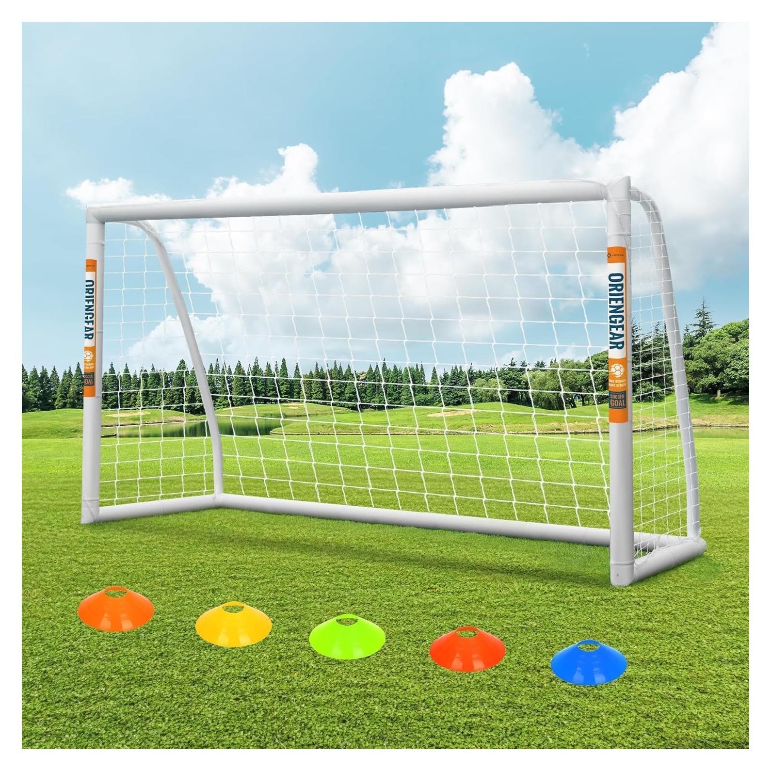 Portería de Fútbol ORIENGEAR 2.44x1.83m con Discos de Entrenamiento