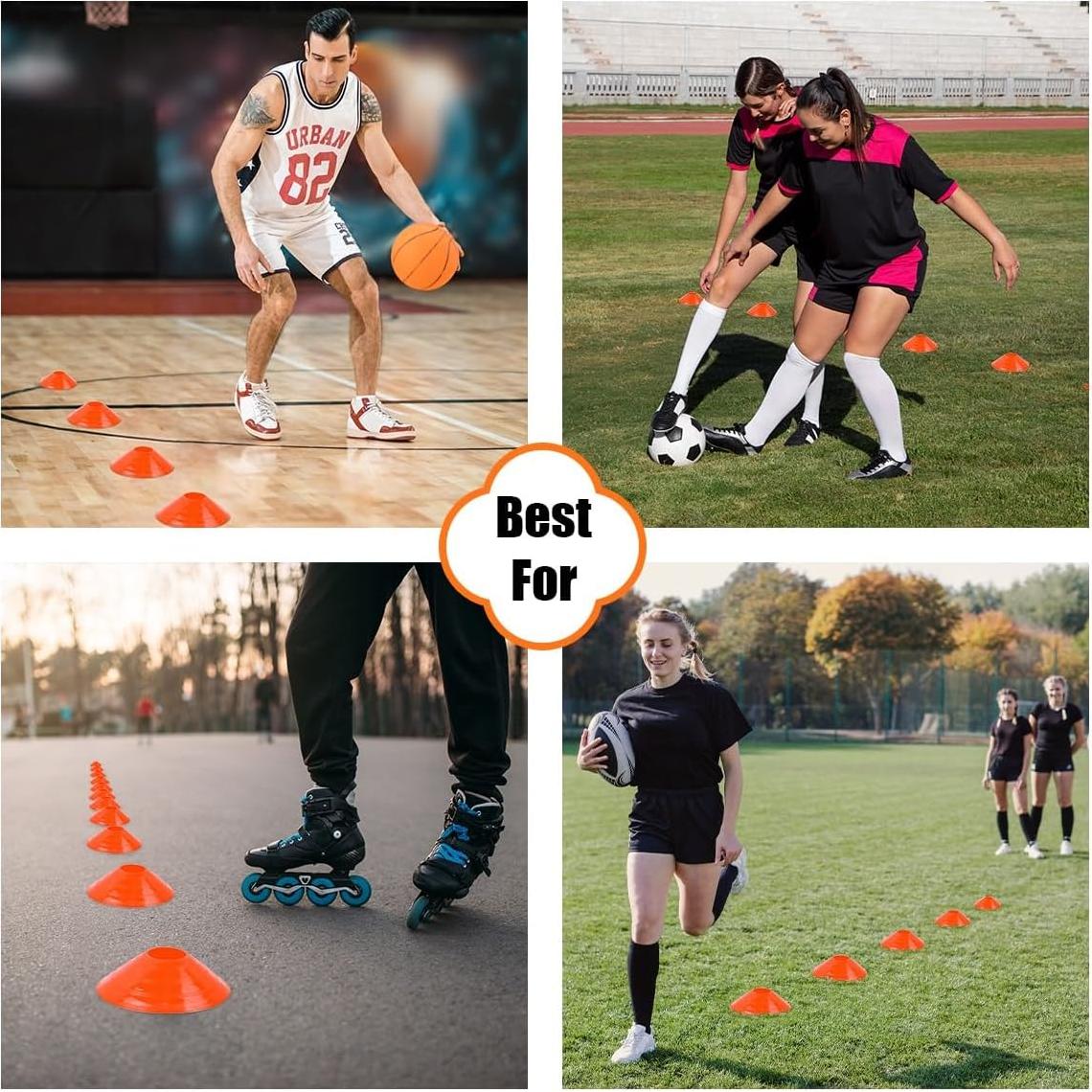 Pack 20 Conos de Entrenamiento MMOutlets con Soporte y Bolsa