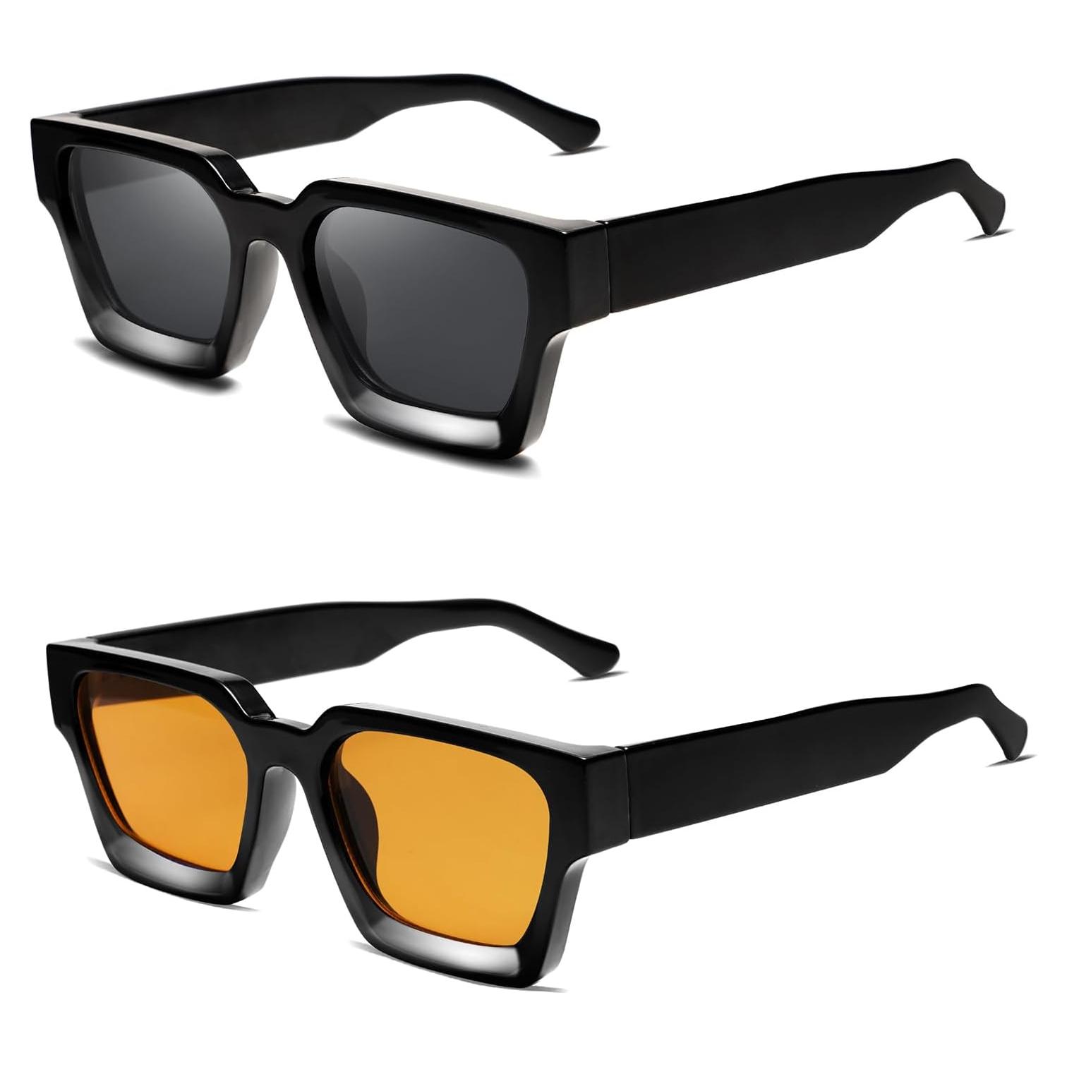 Gafas de sol retro unisex VANLINKER UV400 marco grueso VL9731