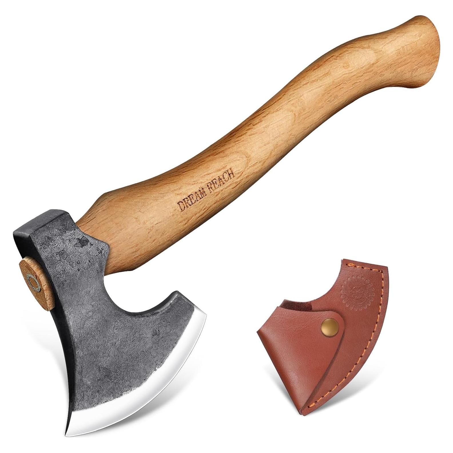 Hacha de Camping Soñar Alcance 36 cm Acero Forjado con Funda