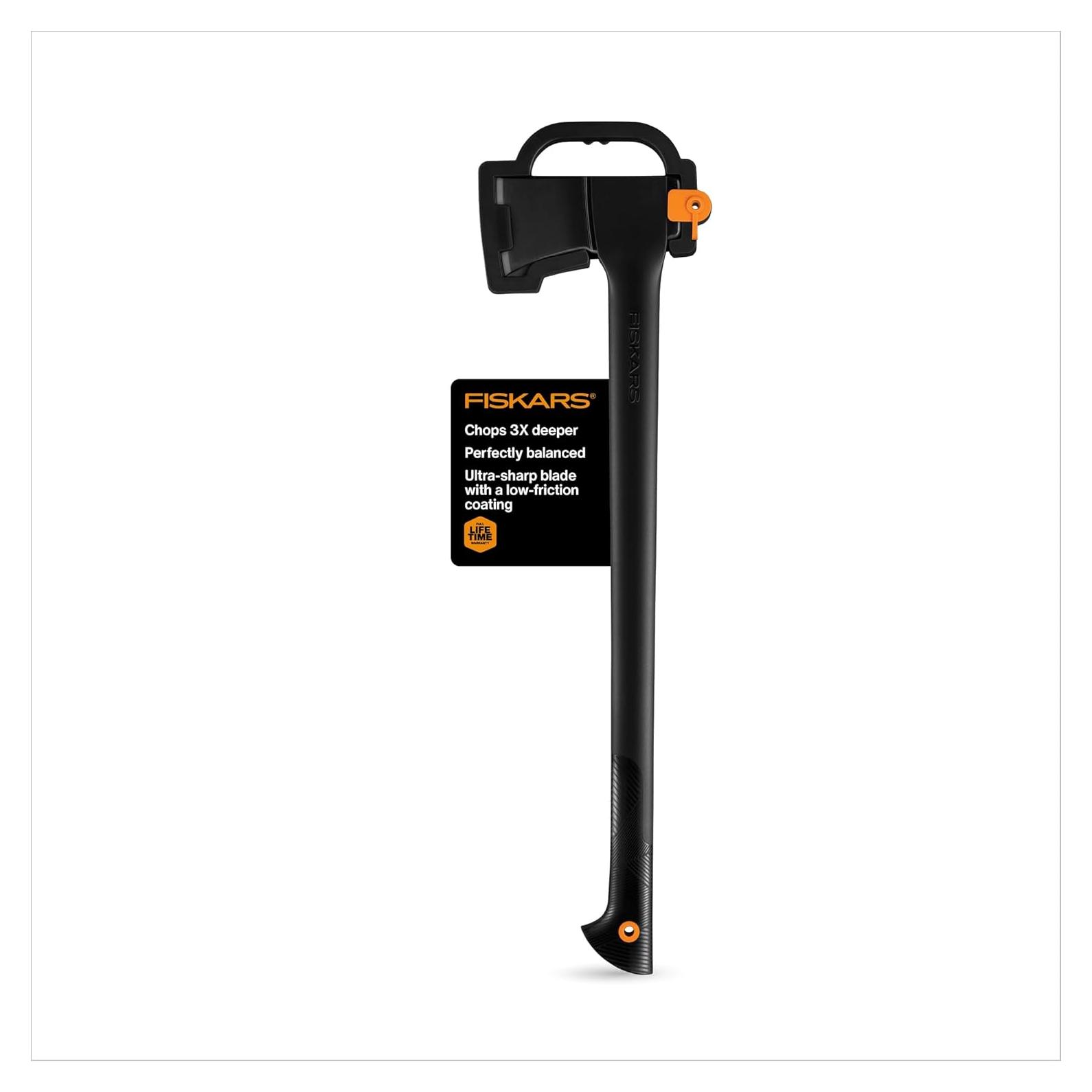 Hacha de Corte Fiskars 71 cm, Cuchilla Ultra Afilada 1.6 kg