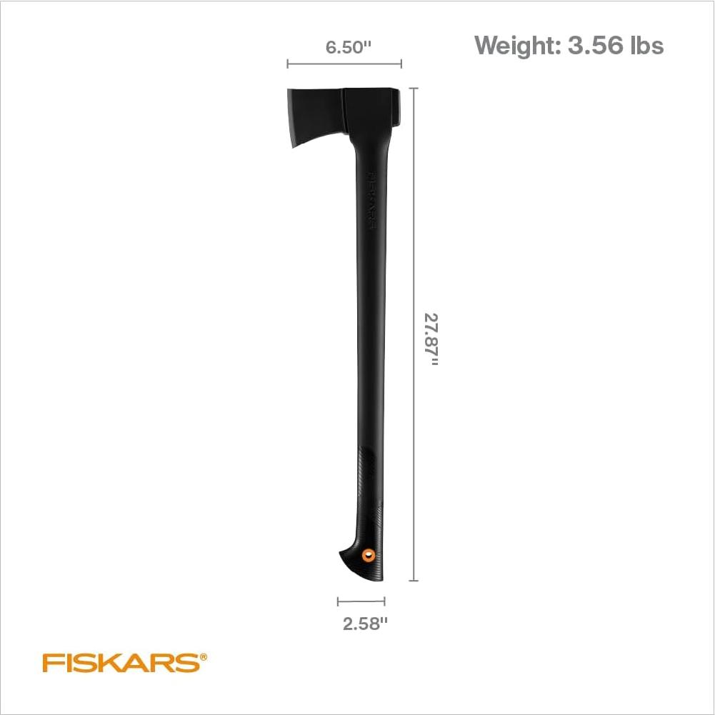 Hacha de Corte Fiskars 71 cm, Cuchilla Ultra Afilada 1.6 kg
