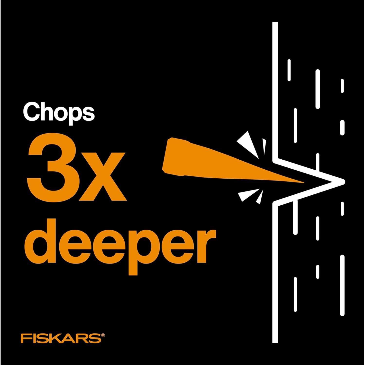 Hacha de Corte Fiskars 71 cm, Cuchilla Ultra Afilada 1.6 kg