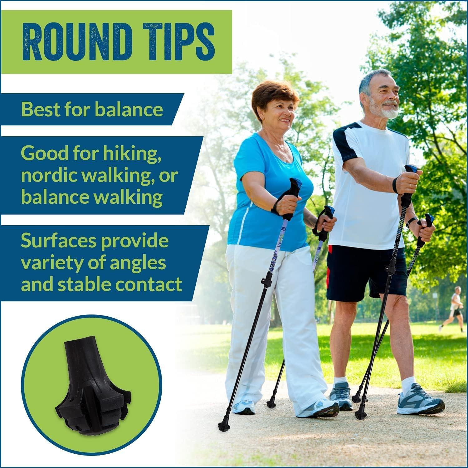 Paquete de 4 Puntas de Goma York Nordic para Bastones