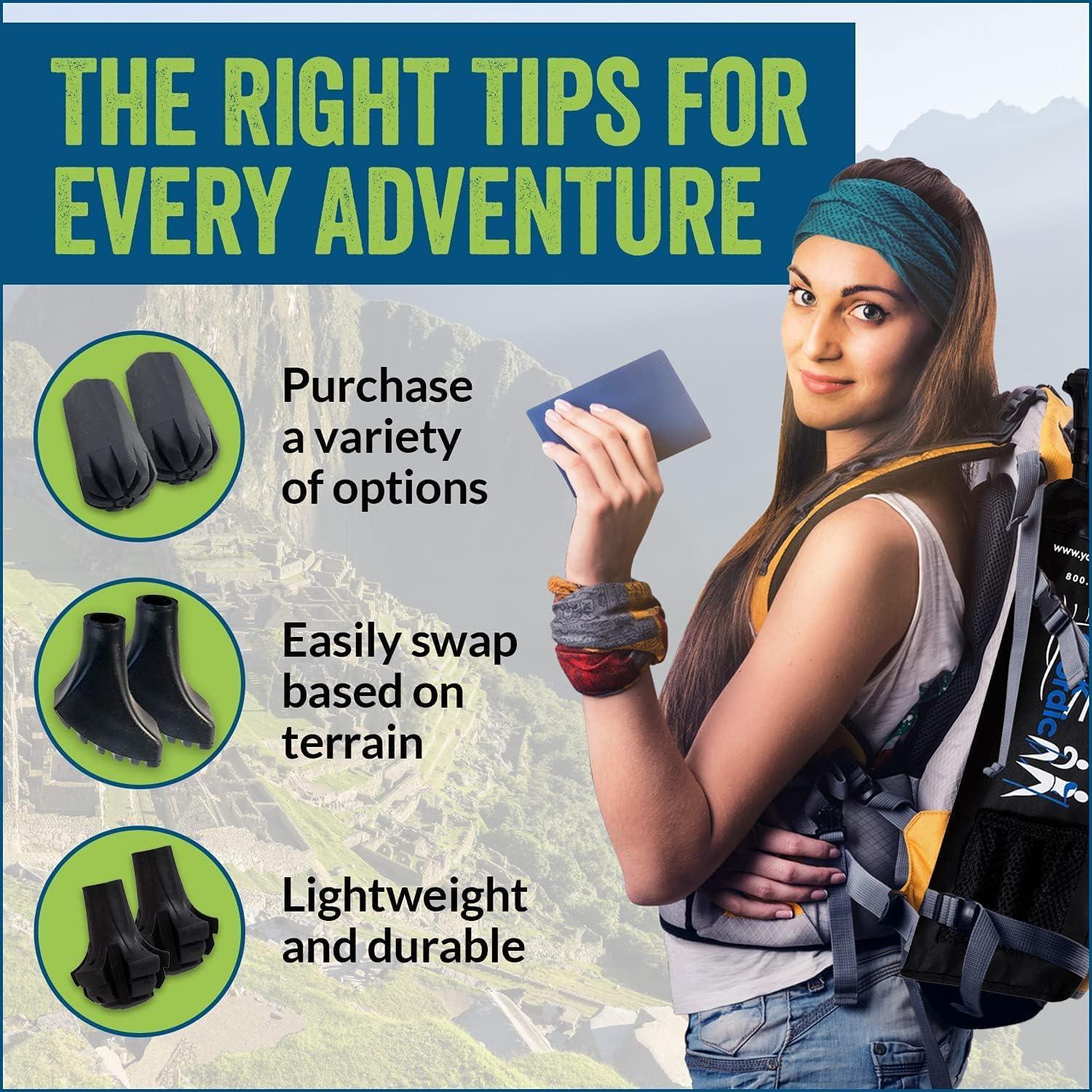 Paquete de 4 Puntas de Goma York Nordic para Bastones