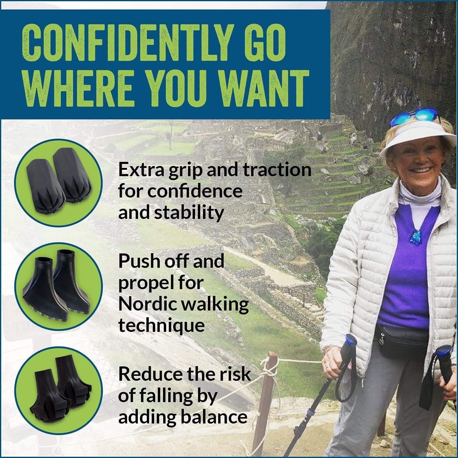 Paquete de 4 Puntas de Goma York Nordic para Bastones