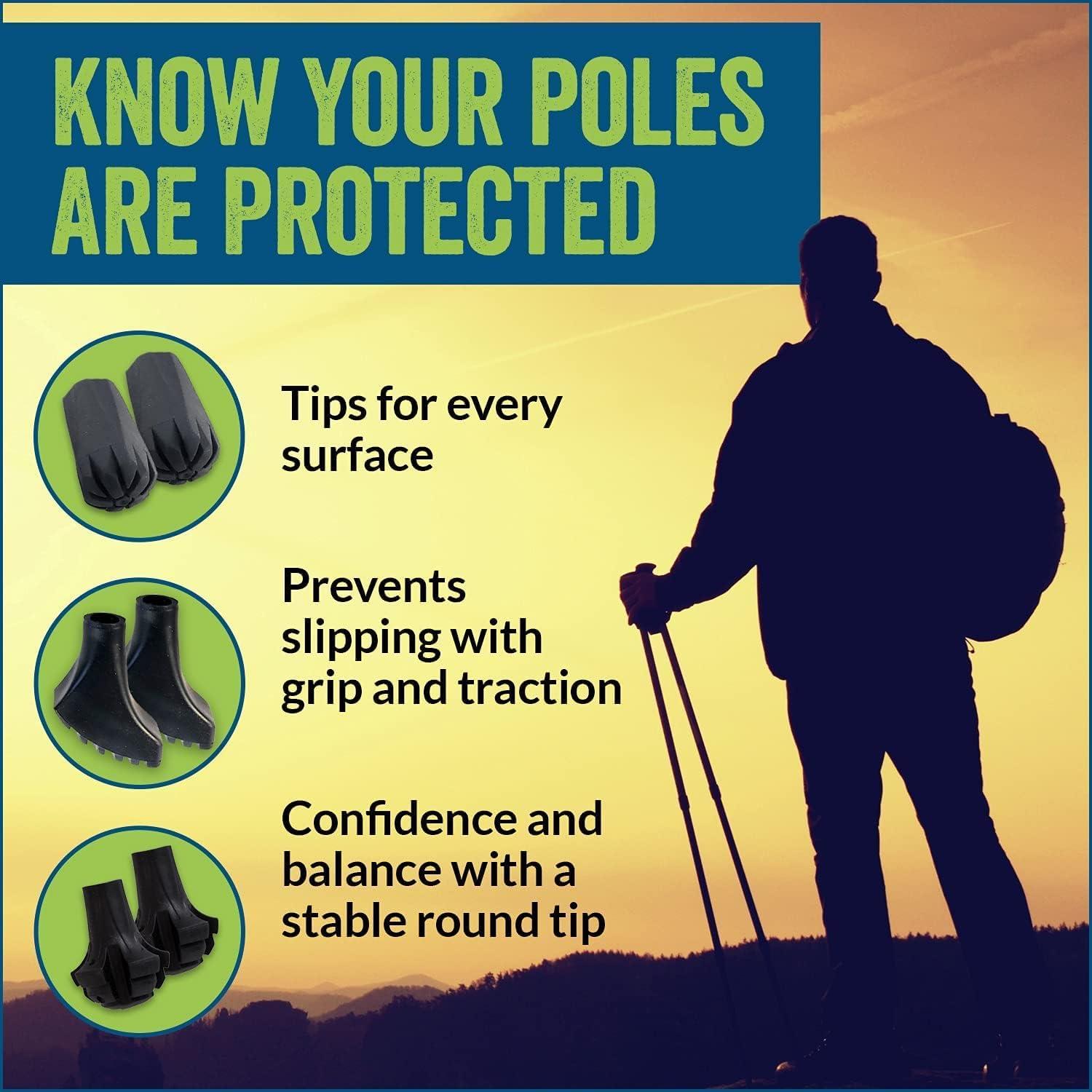 Paquete de 4 Puntas de Goma York Nordic para Bastones