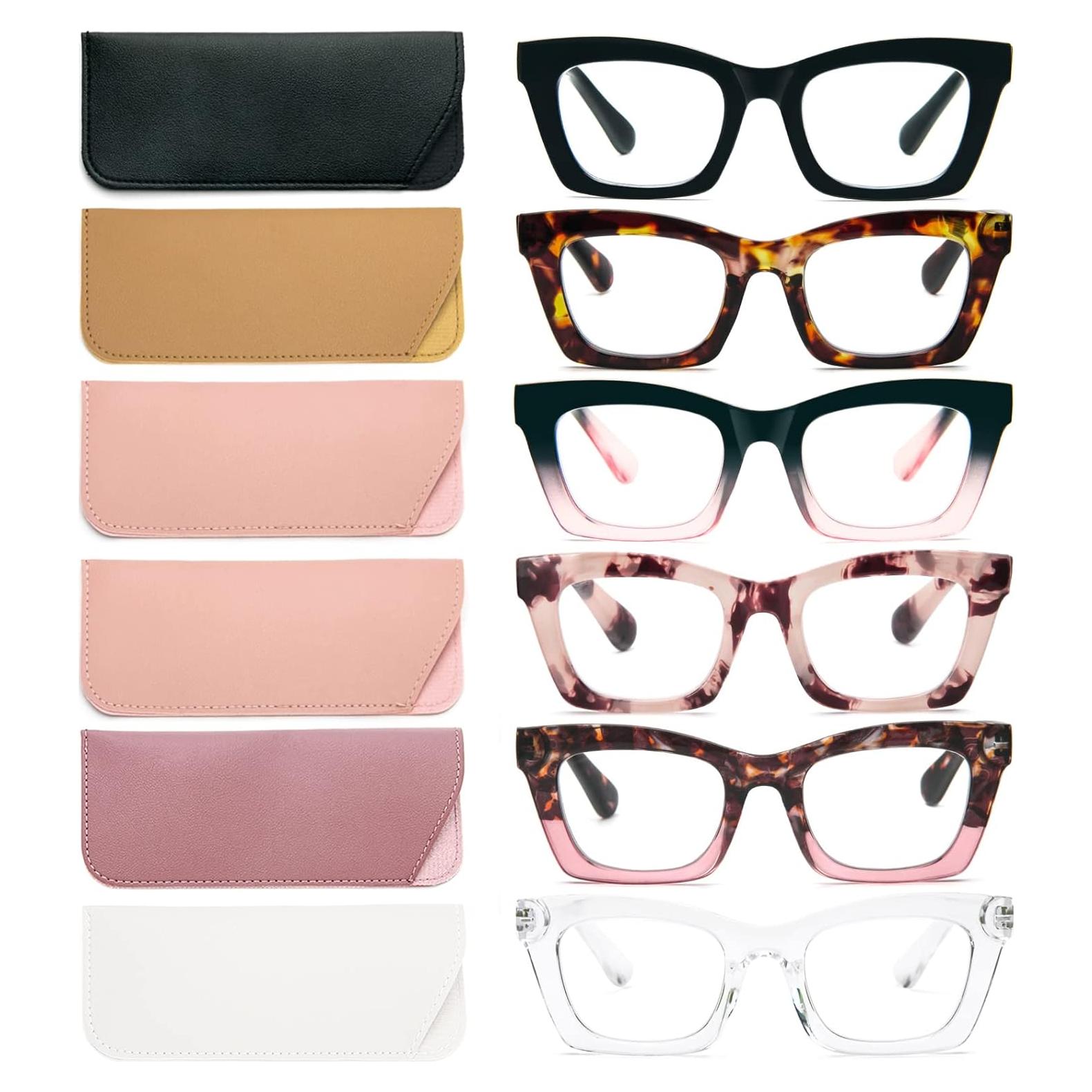 Gafas de Lectura REAVEE 6 Paquete Estilo Oprah Bloqueo Luz Azul