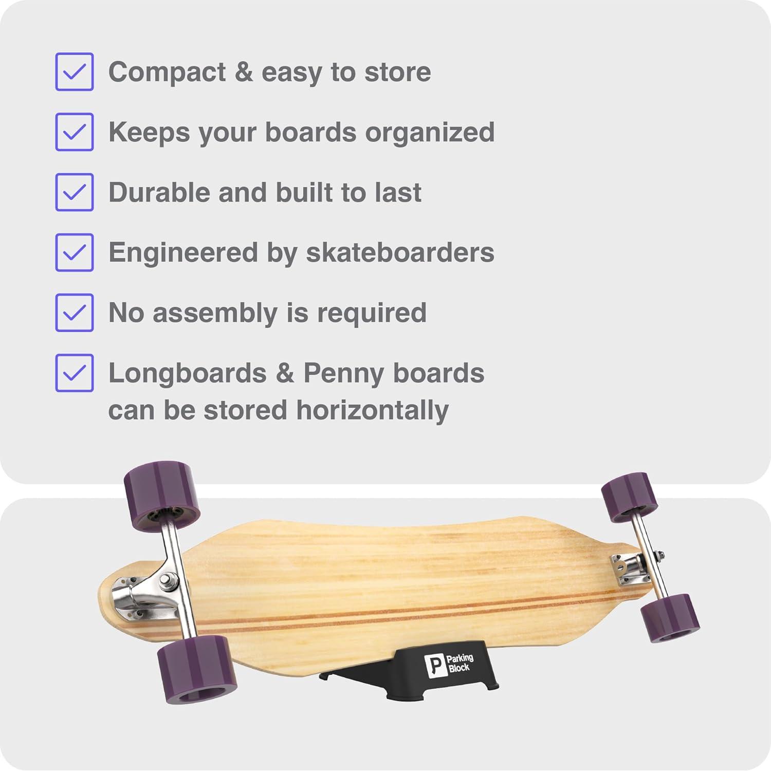 Soporte para Skateboard Parking Block | Estante Colgante Negro