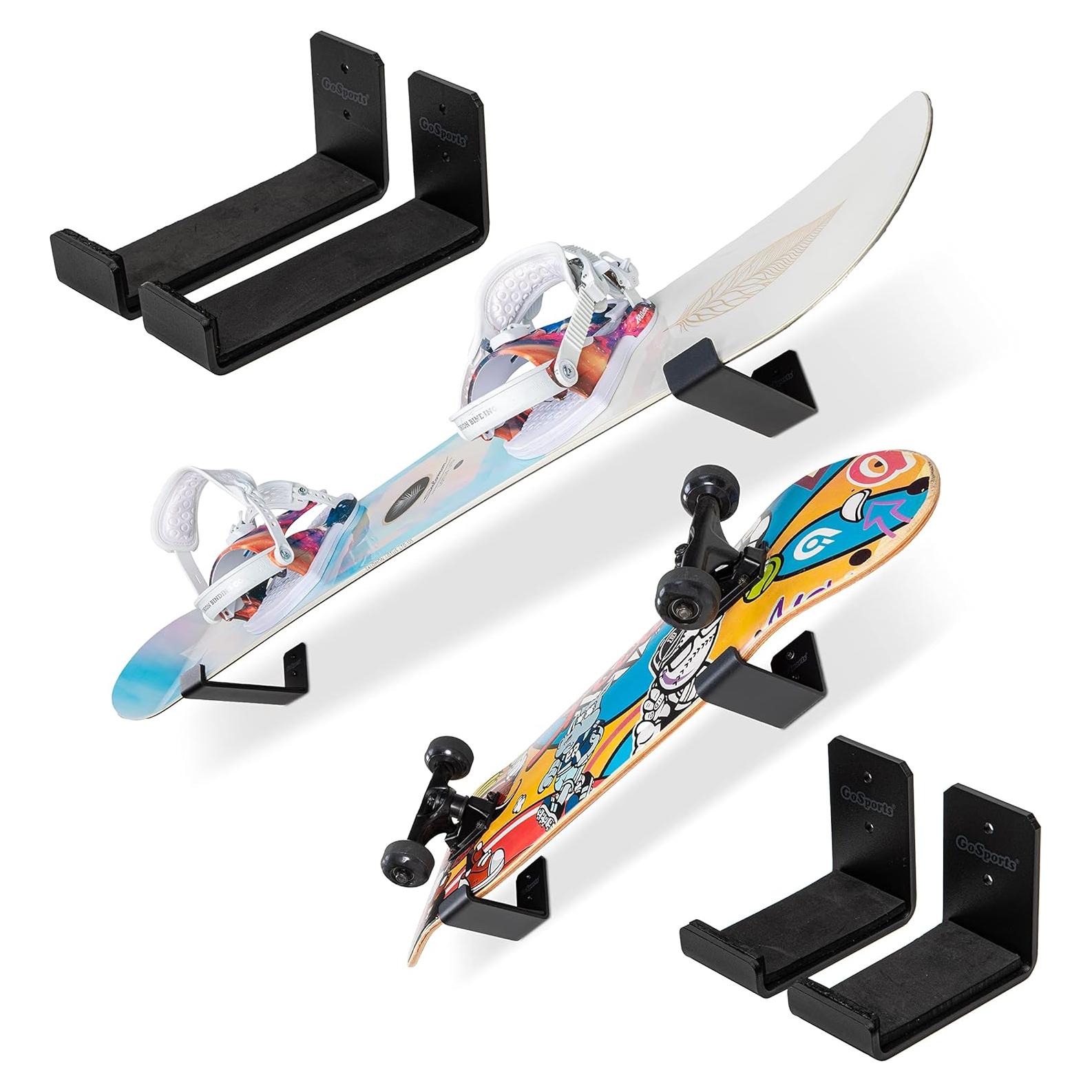 Soportes de Pared GoSports para Snowboard y Skateboard - 2 Piezas