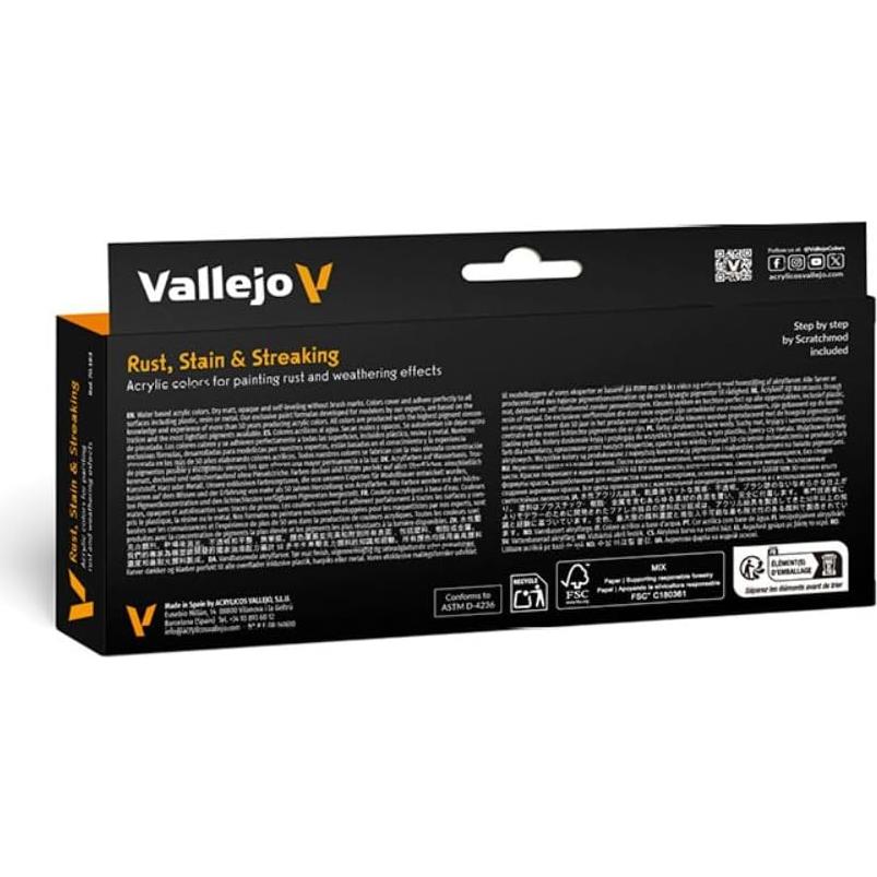 Vallejo Set de Pinturas Acrílicas 8 Colores 18 ml Efectos Óxido
