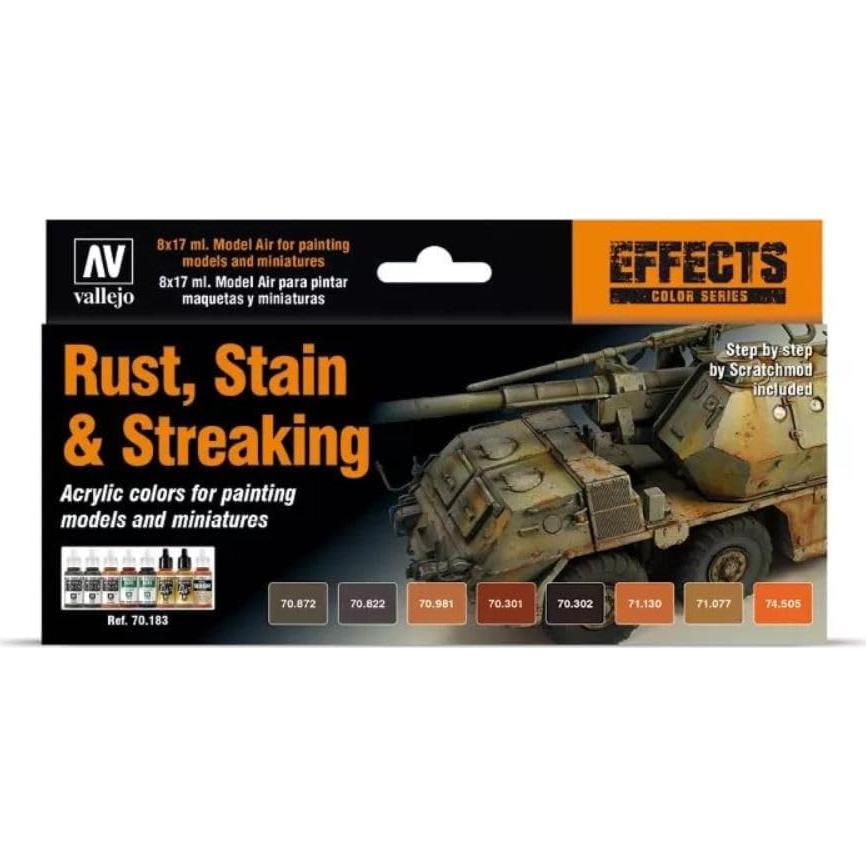 Vallejo Set de Pinturas Acrílicas 8 Colores 18 ml Efectos Óxido