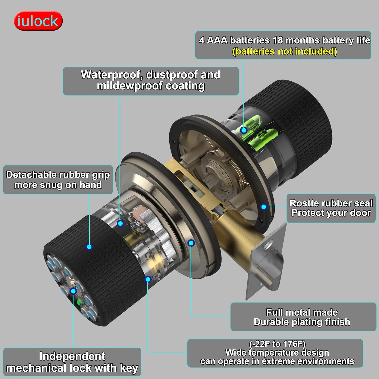 Cerradura Inteligente IULOCK IU-30 con Teclado y 50 Códigos