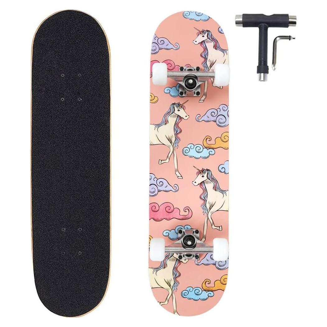 Patineta Completa ANNEE 79cm x 20cm para Principiantes Unicornio